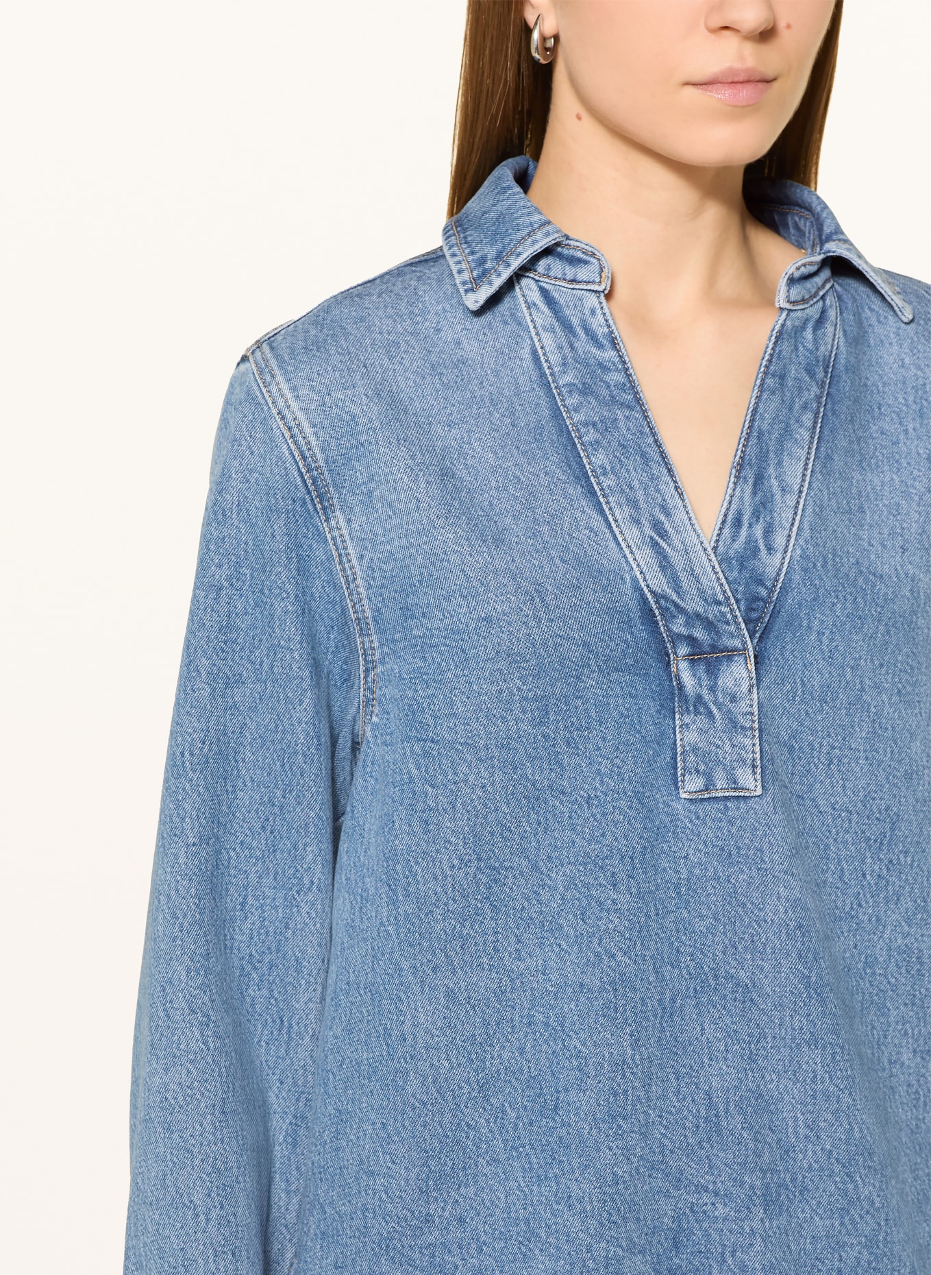 Marc O'Polo Blusenshirt in Jeansoptik: BLAU