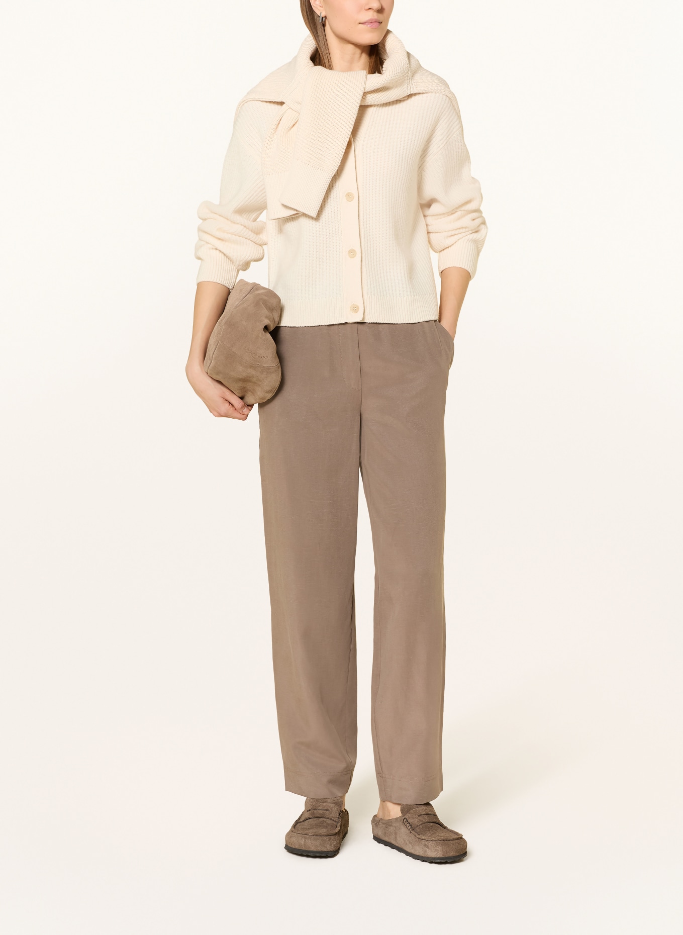 Marc O'Polo Kalhoty MINU BARREL: ČERNOŠEDÁ