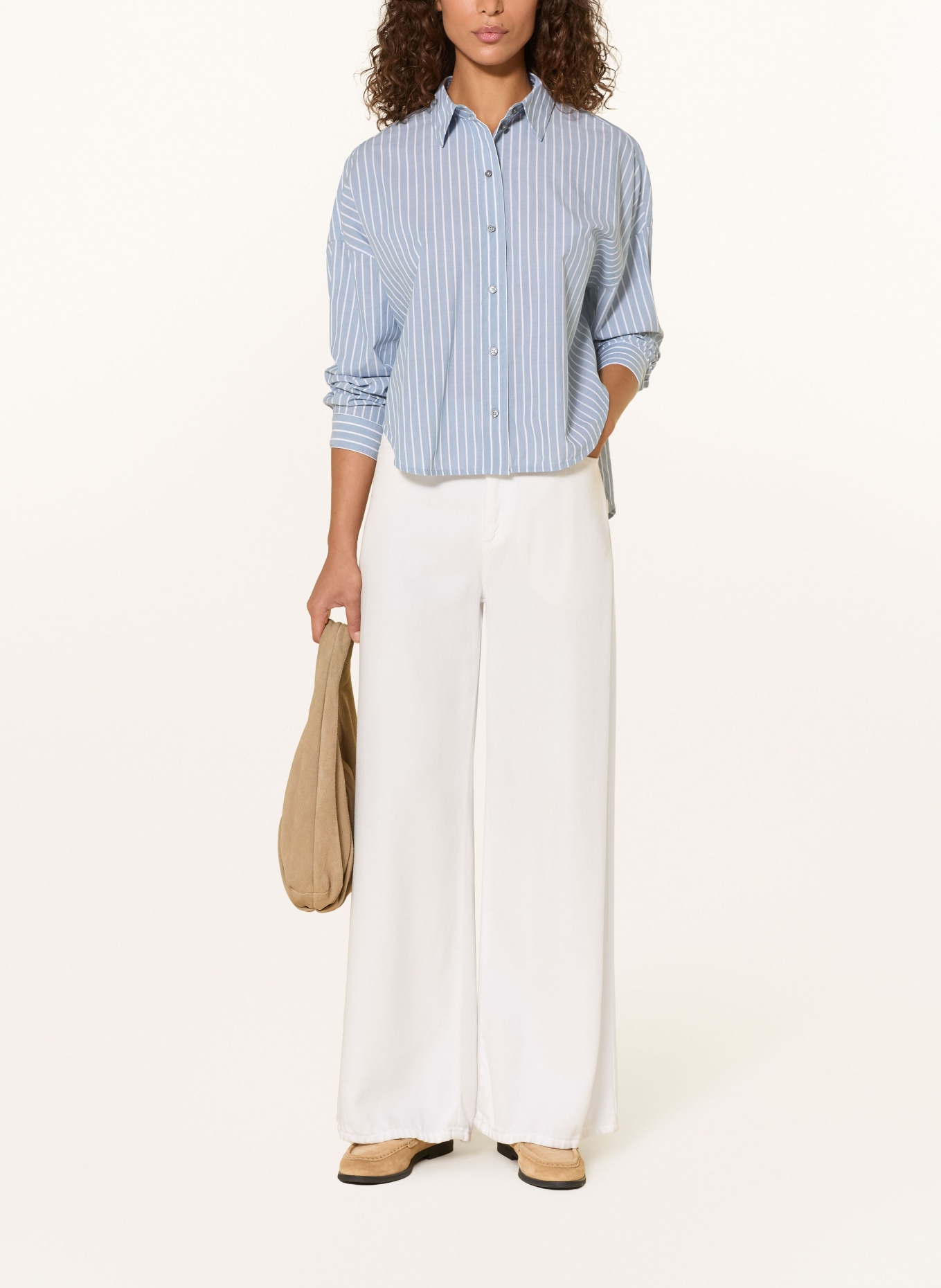 Marc O'Polo Hemdbluse: HELLBLAU / WEISS