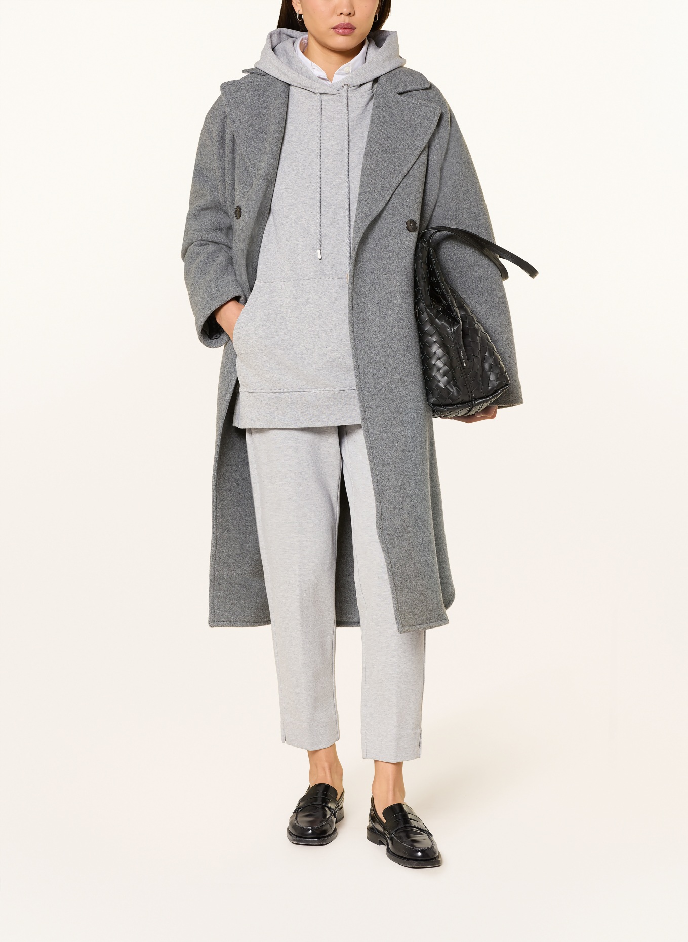 Marc O'Polo MALIN SLIM 7/8 jersey pants: 914 gravel grey melange