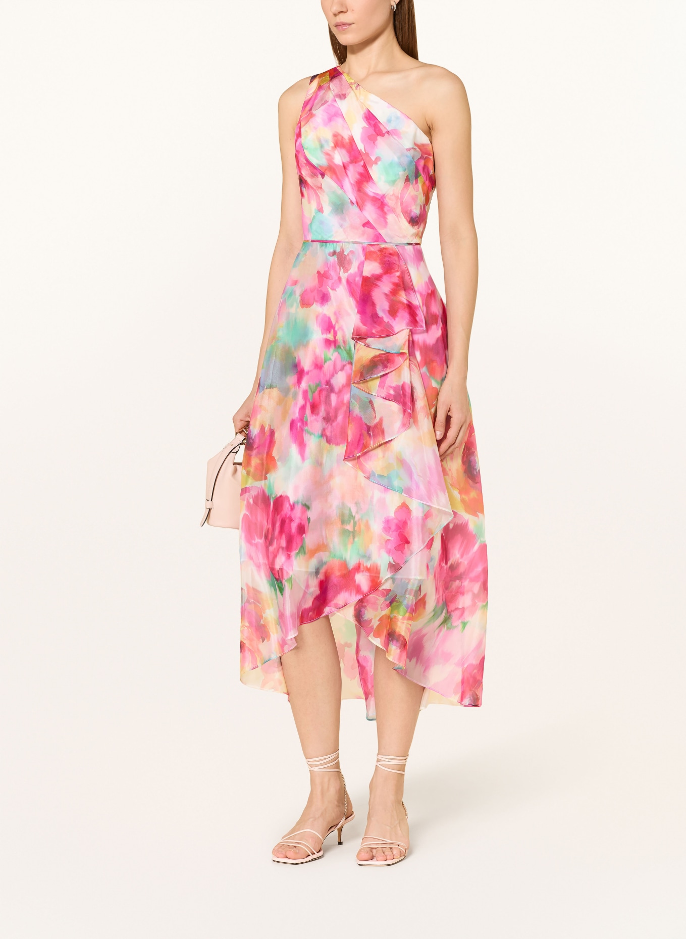 ADRIANNA PAPELL cocktail dress: FUCHSIA / YELLOW / GREEN