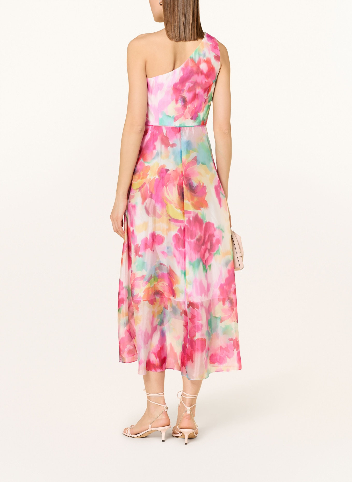 ADRIANNA PAPELL cocktail dress: FUCHSIA / YELLOW / GREEN