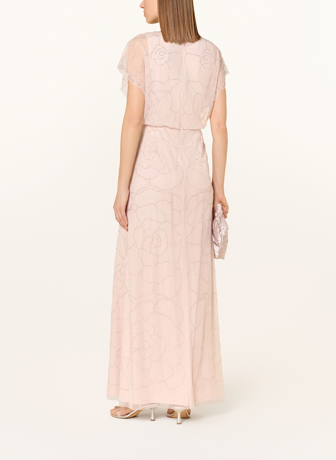 ADRIANNA PAPELL Robe de soirée avec perles décoratives: ROSÉ