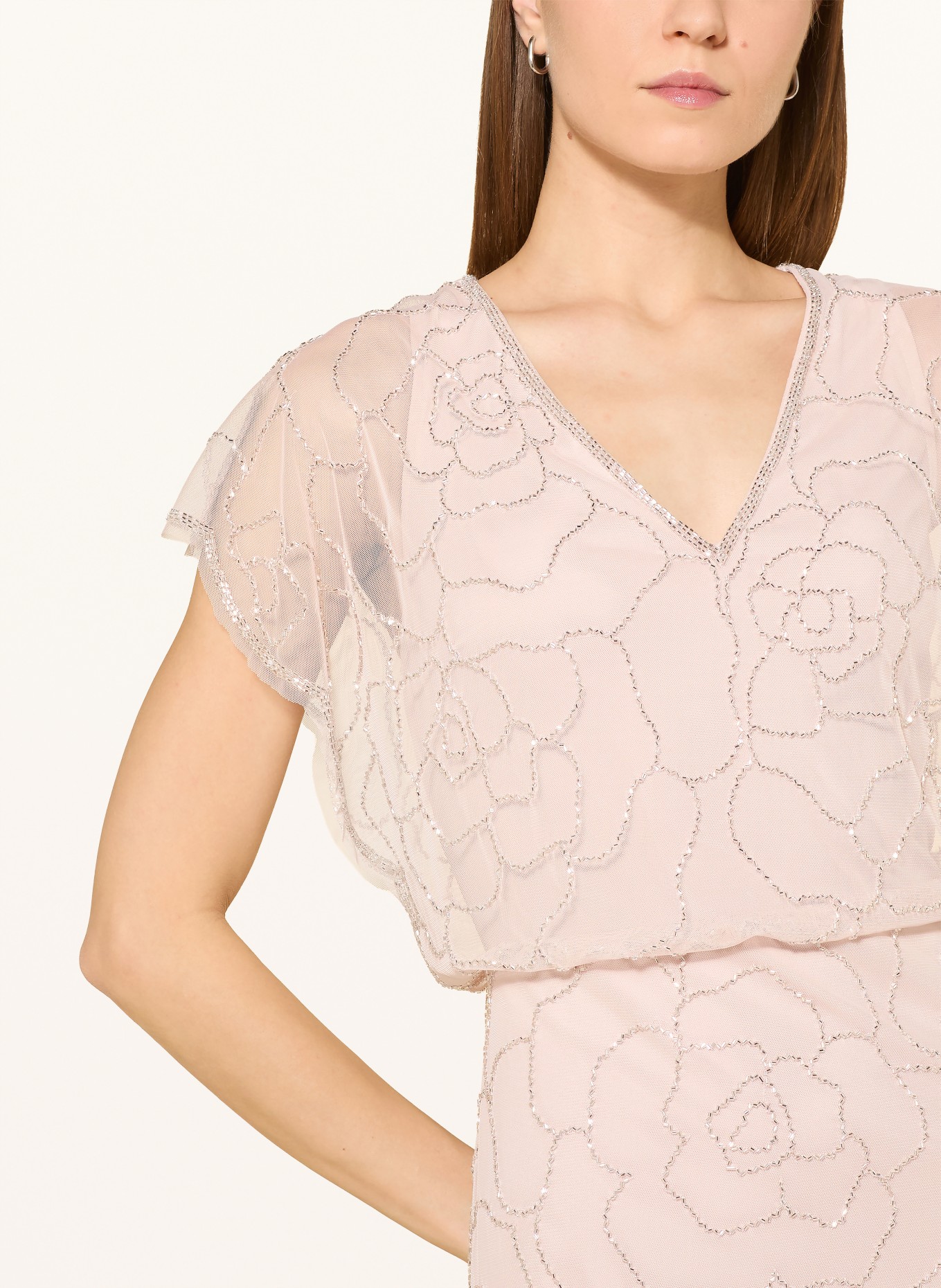 ADRIANNA PAPELL Robe de soirée avec perles décoratives: ROSÉ