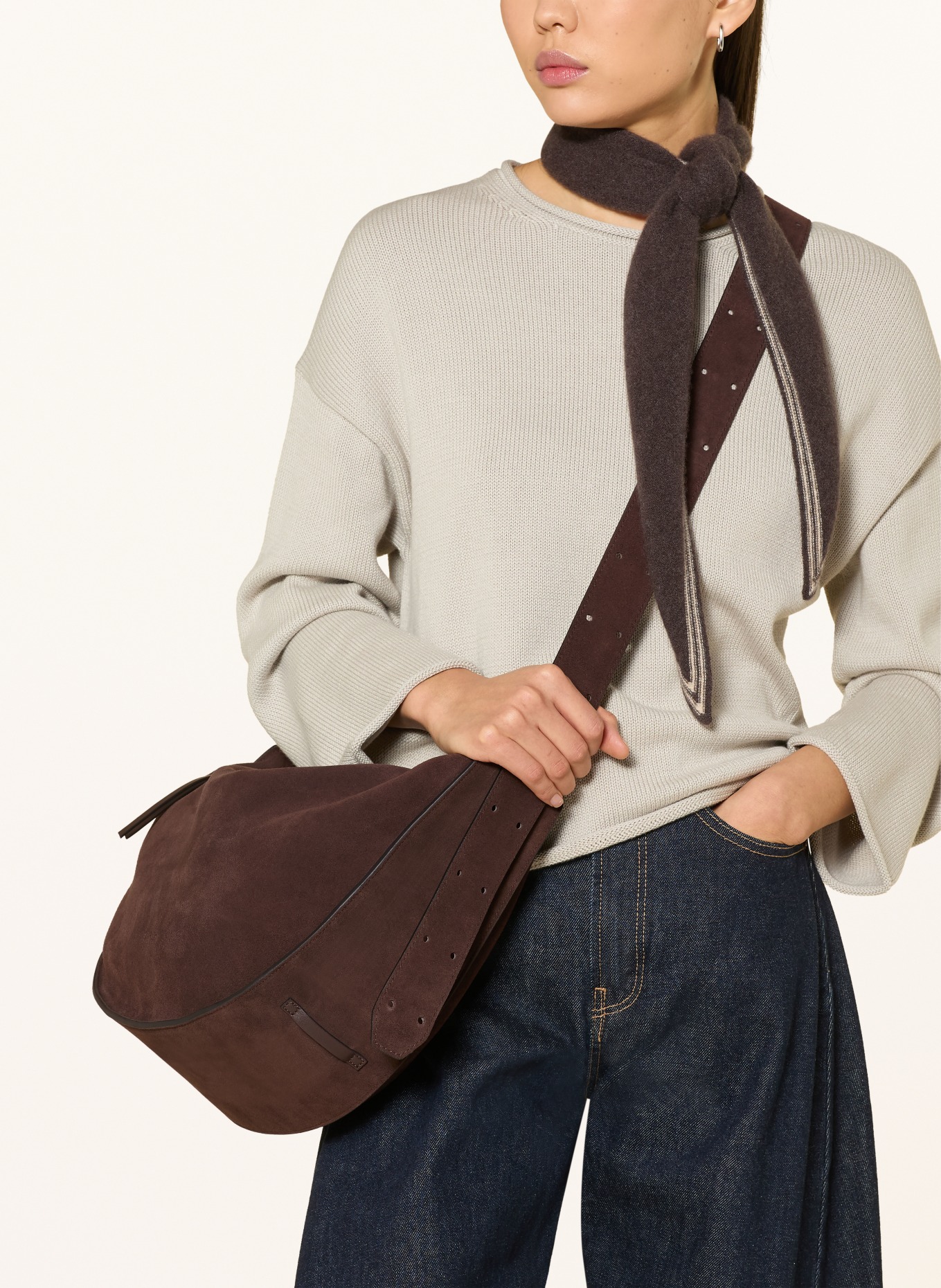 Marc O'Polo sac à bandoulière: MARRON FONCÉ