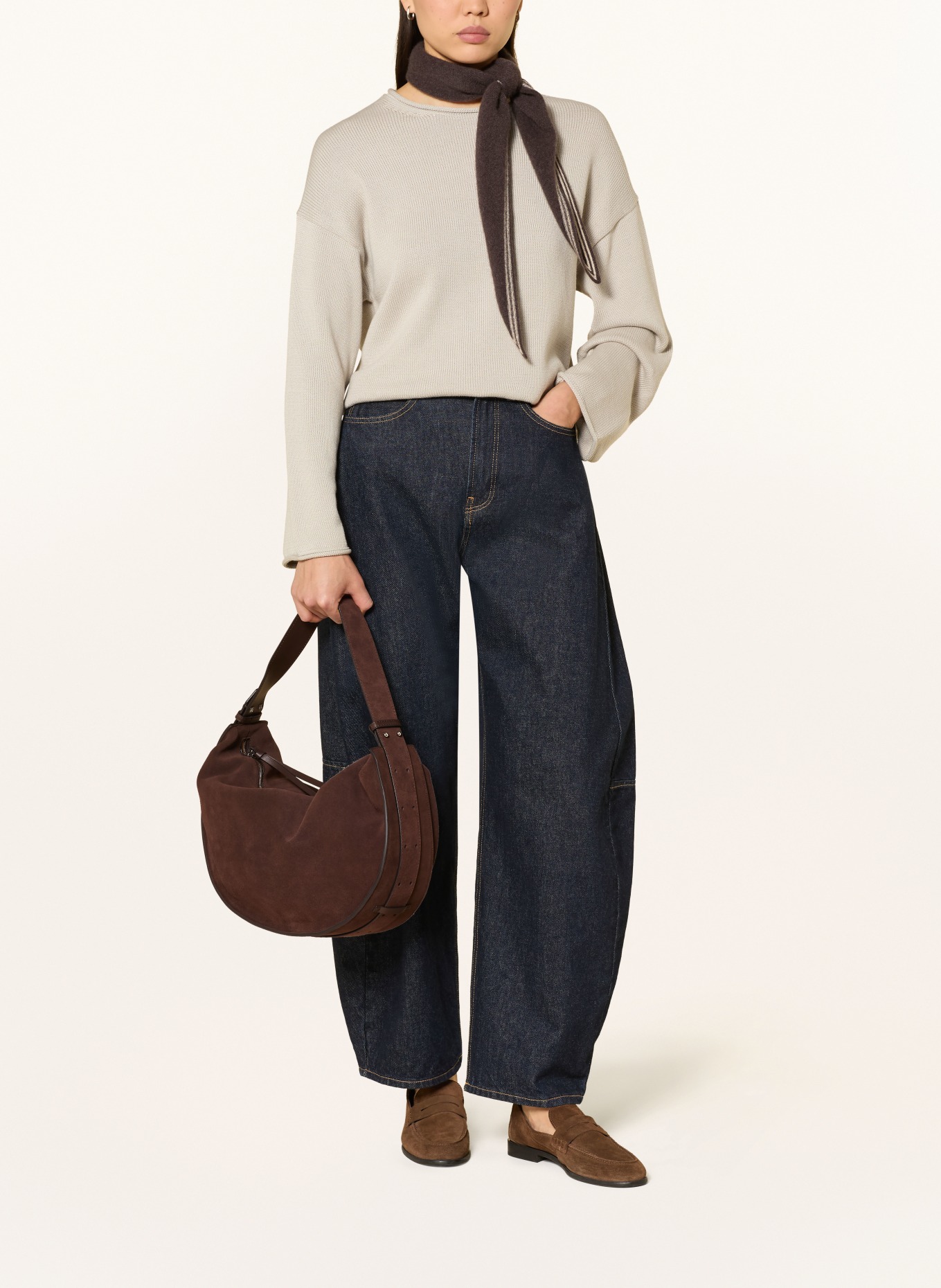 Marc O'Polo sac à bandoulière: MARRON FONCÉ