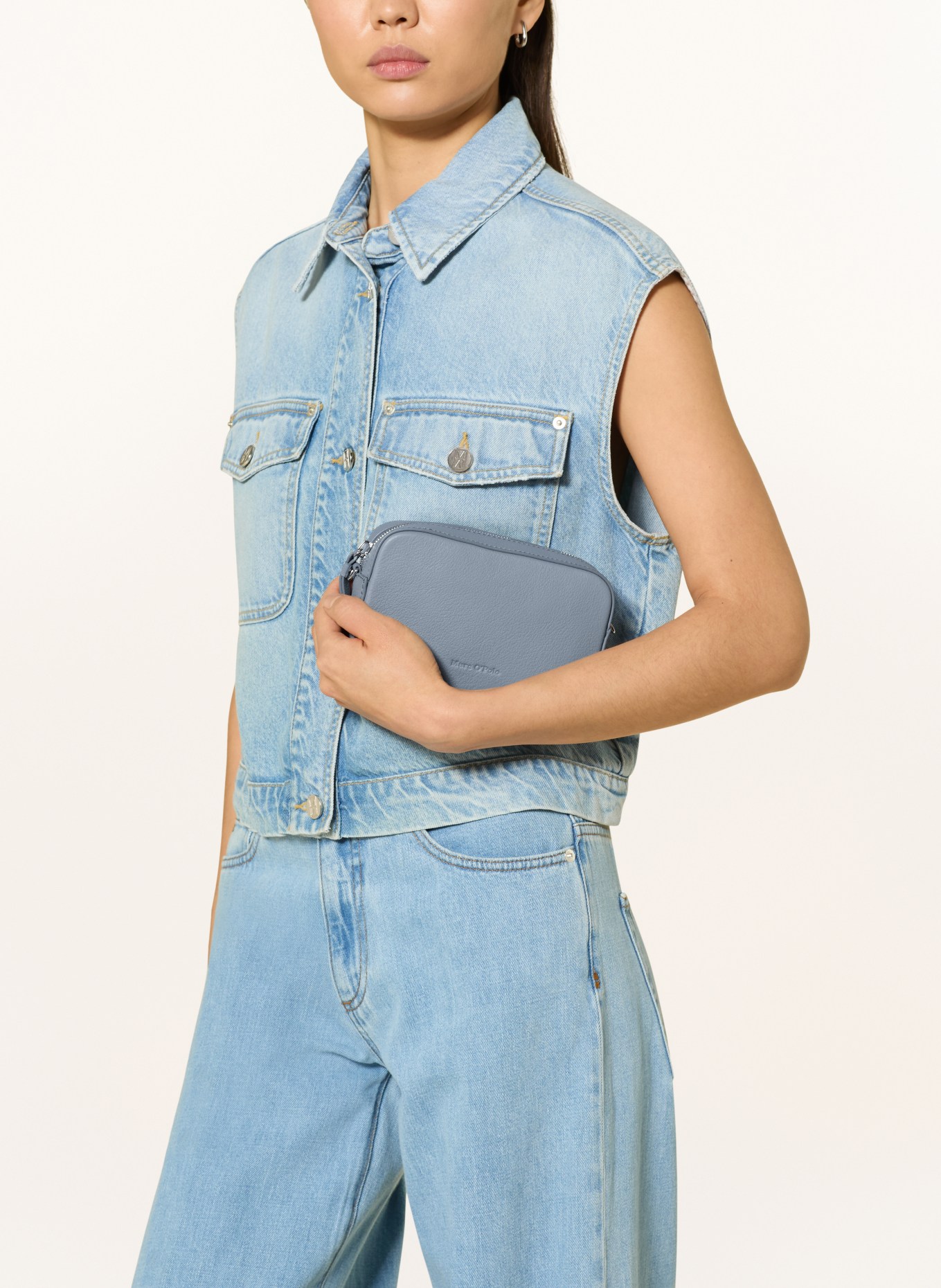 Marc O'Polo shoulder bag: LIGHT BLUE / SILVER