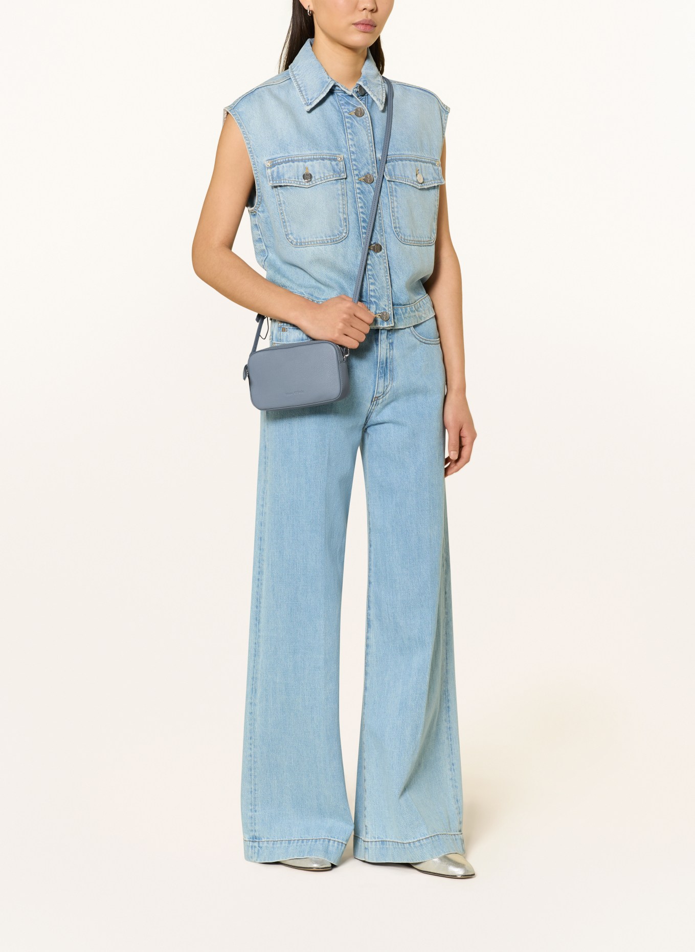 Marc O'Polo shoulder bag: LIGHT BLUE / SILVER