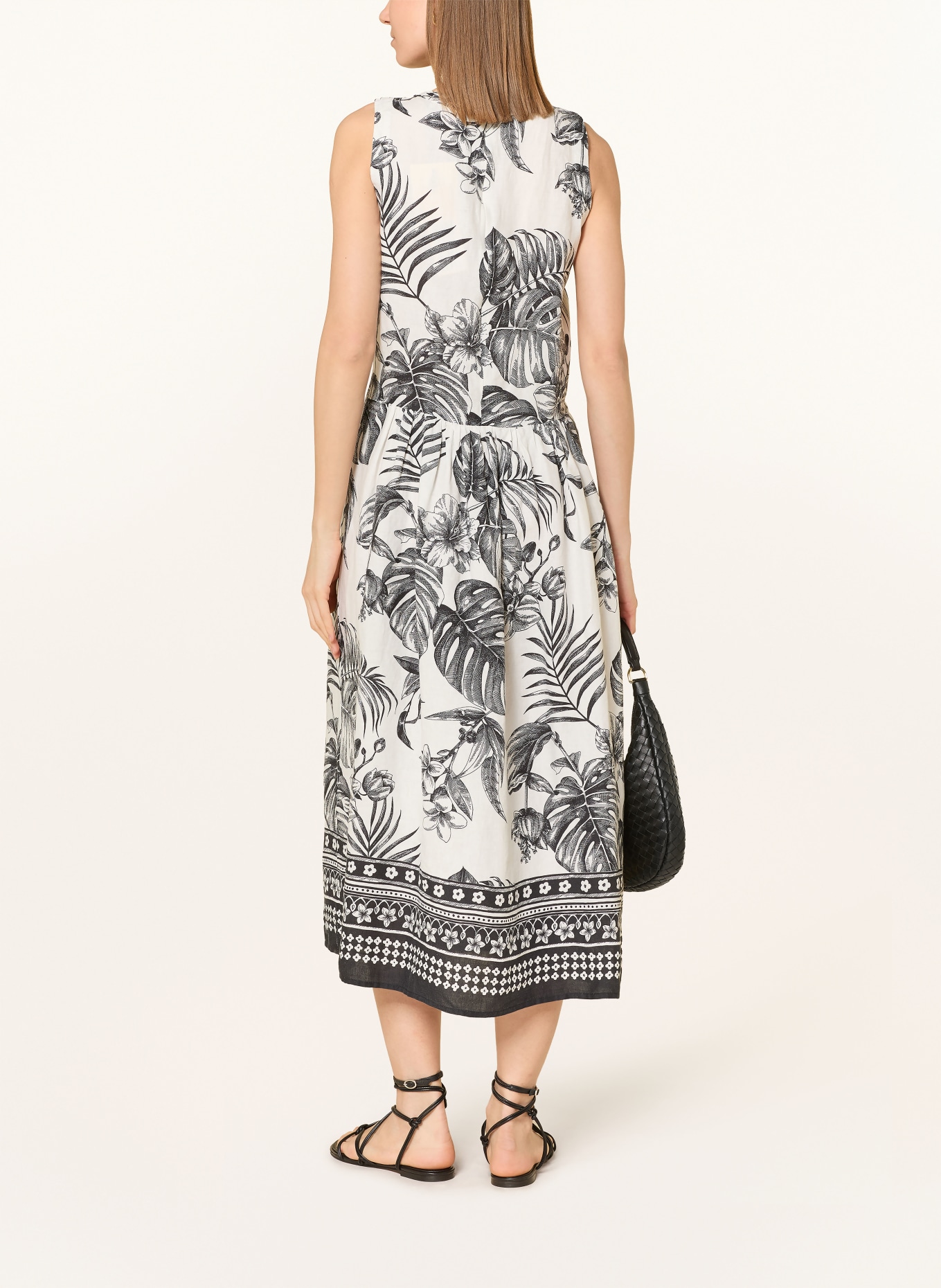 ANGOOR Lněné šaty CIARA: BÍLÁ / ČERNÁ