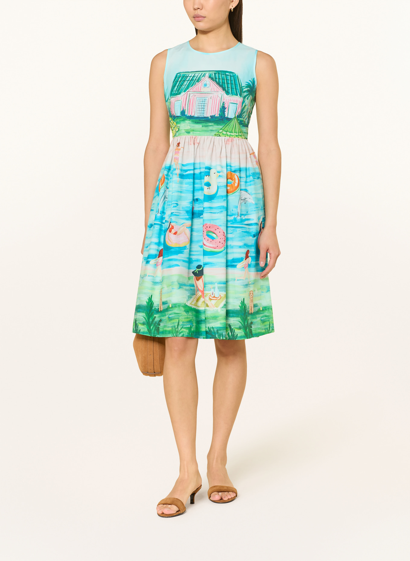 ANGOOR Kleid HANNA: TÜRKIS / ORANGE / GRÜN