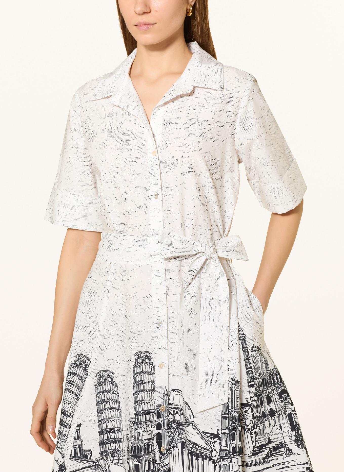 ANGOOR Hemdblusenkleid BEATA: WEISS / SCHWARZ