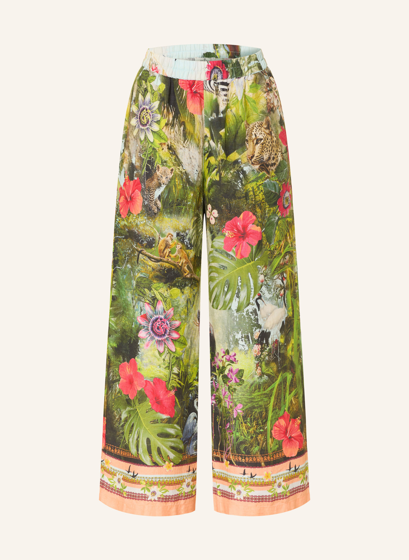 ANGOOR plátěné kalhoty: ZELENÁ / RŮŽOVÁ / ČERVENÁ