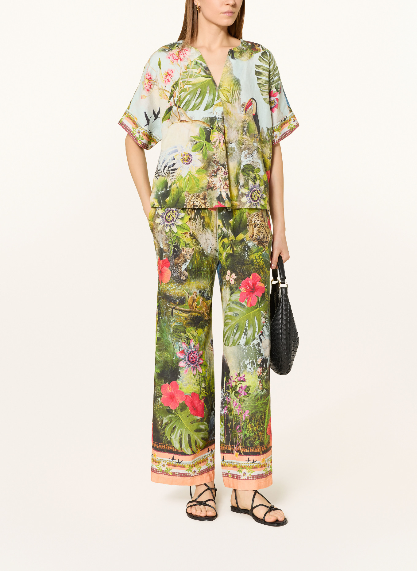 ANGOOR plátěné kalhoty: ZELENÁ / RŮŽOVÁ / ČERVENÁ