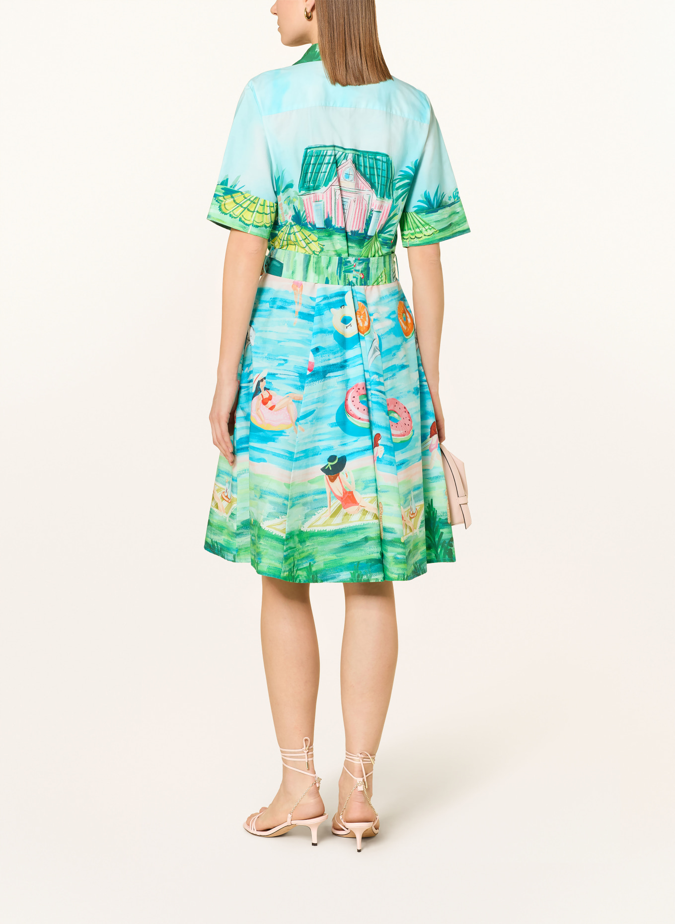 ANGOOR shirt dress: TURQUOISE / PINK / GREEN