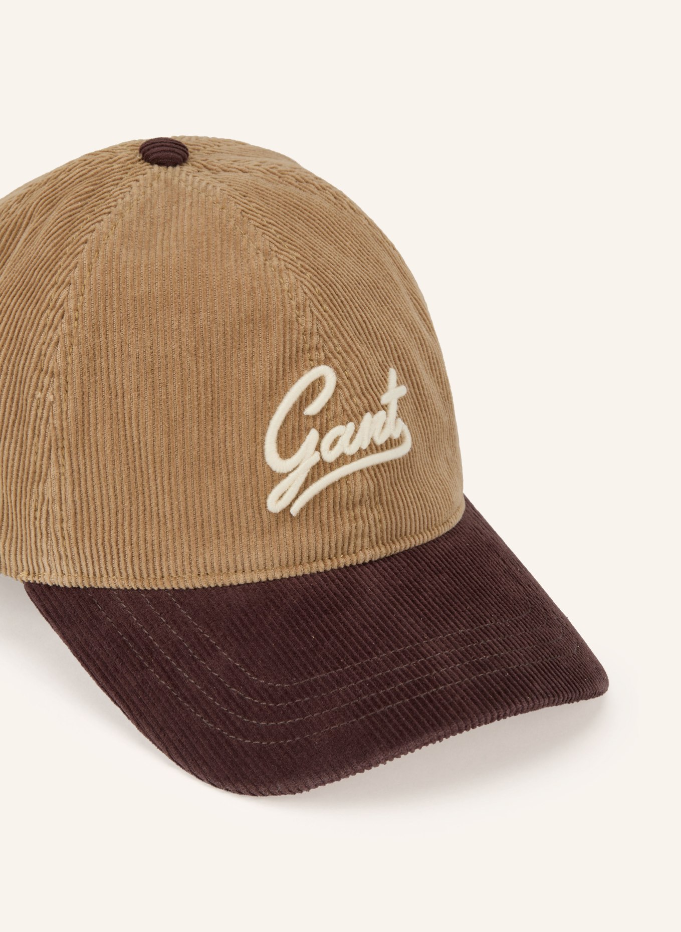 GANT Cord cap: CAMEL / DARK BROWN