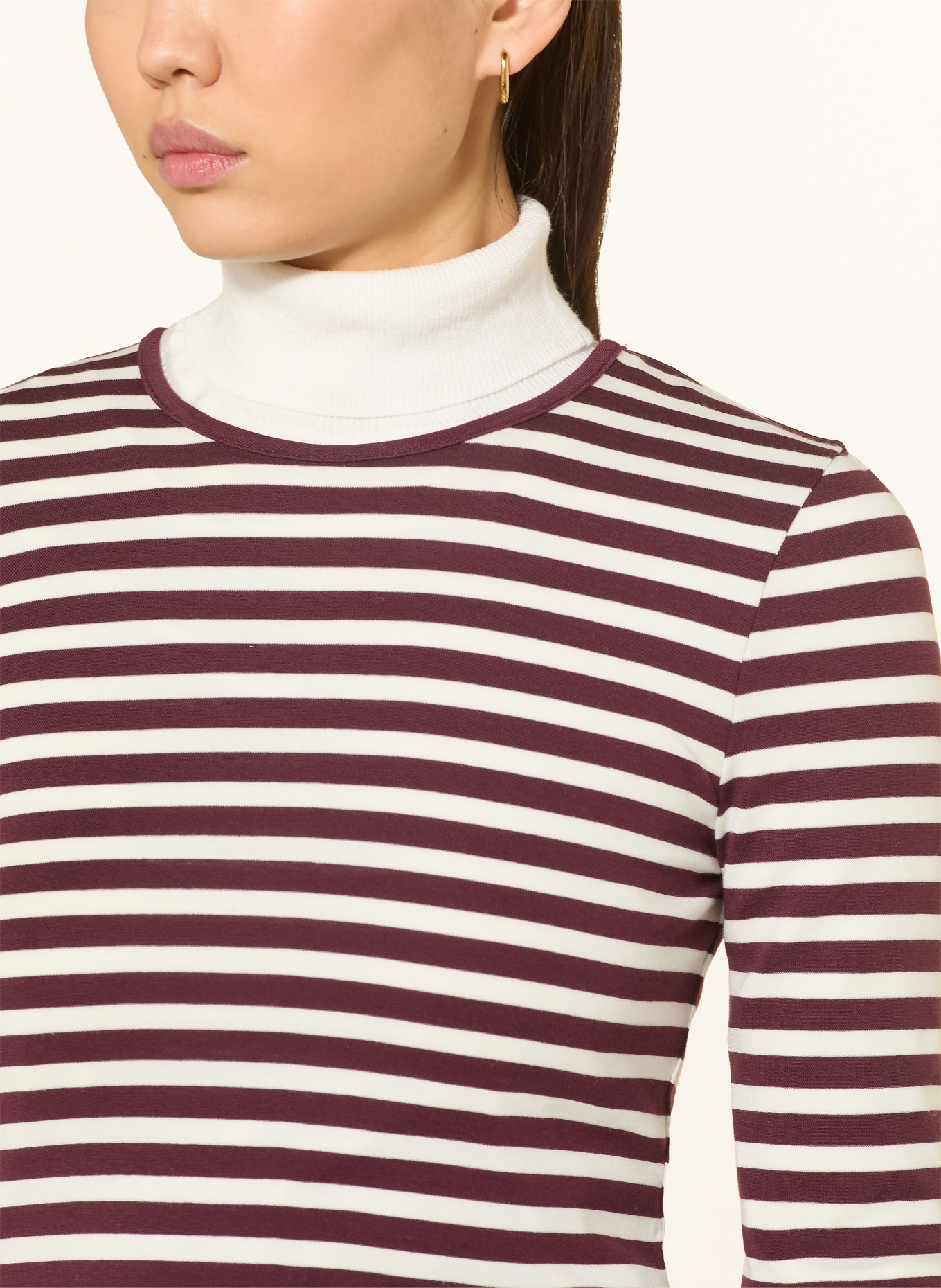 GANT T-shirt à manches longues: ROUGE FONCÉ / BLANC