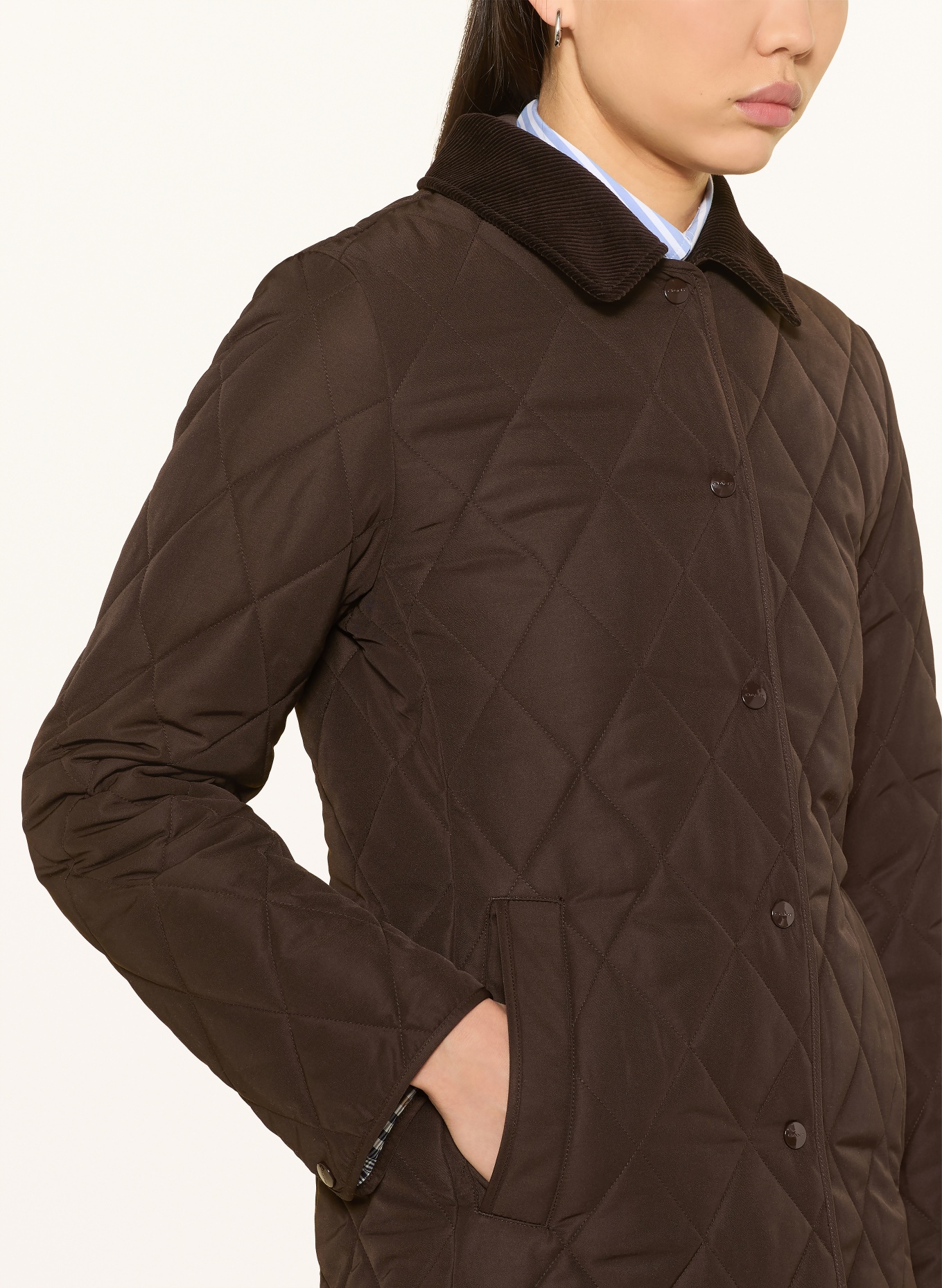 GANT Quiltad jacka: MÖRKBRUN