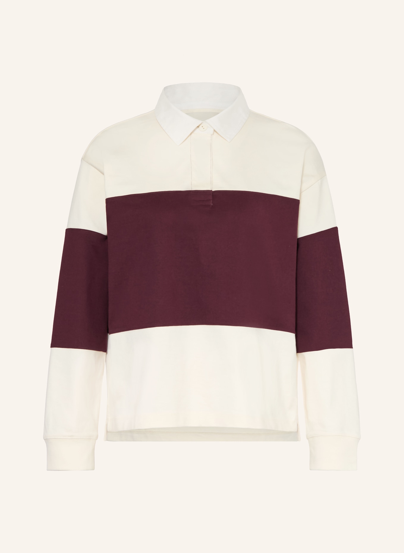 GANT Rugbyshirt: ECRU / DUNKELROT