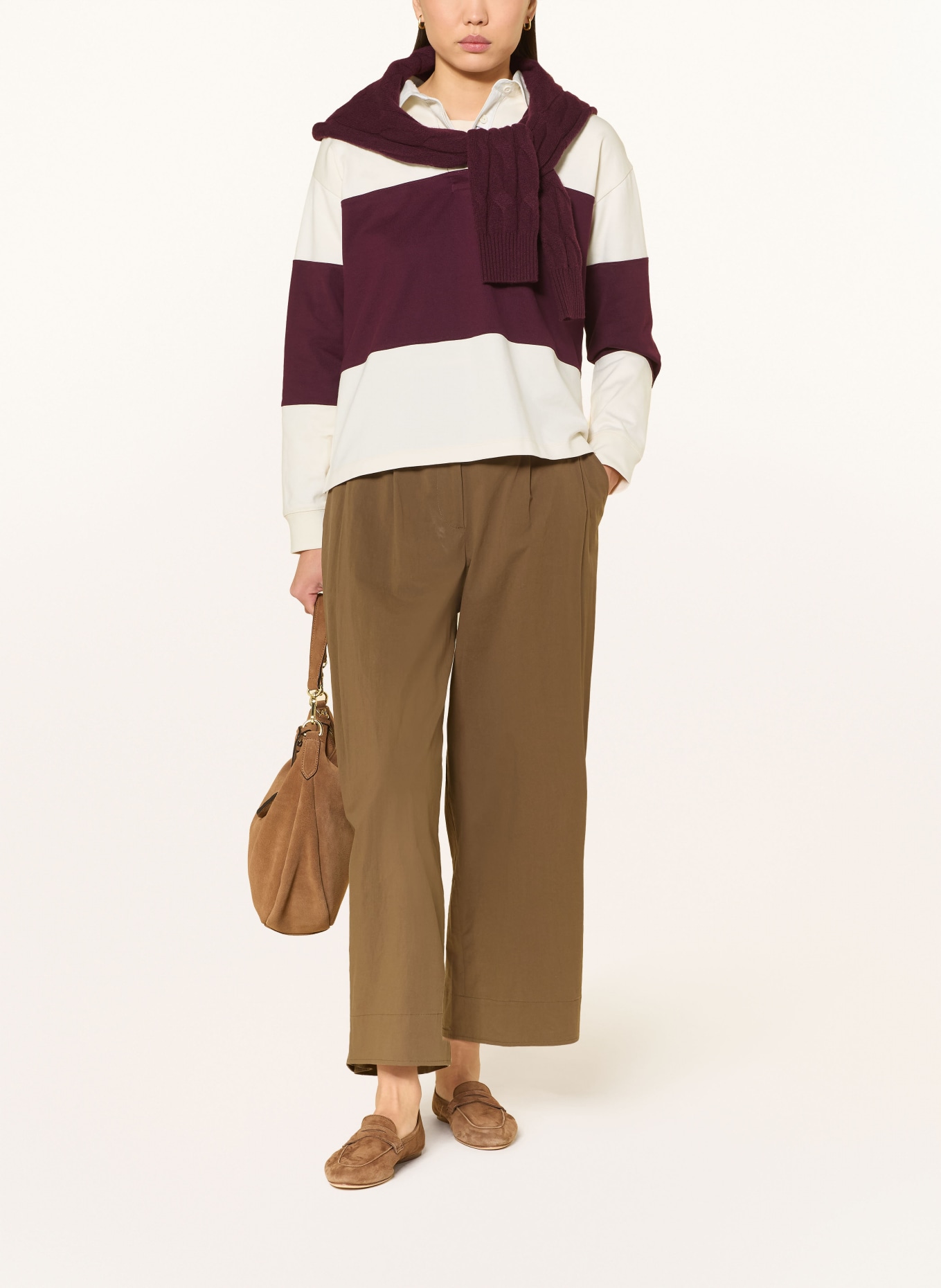 GANT Rugbyshirt: ECRU / DUNKELROT