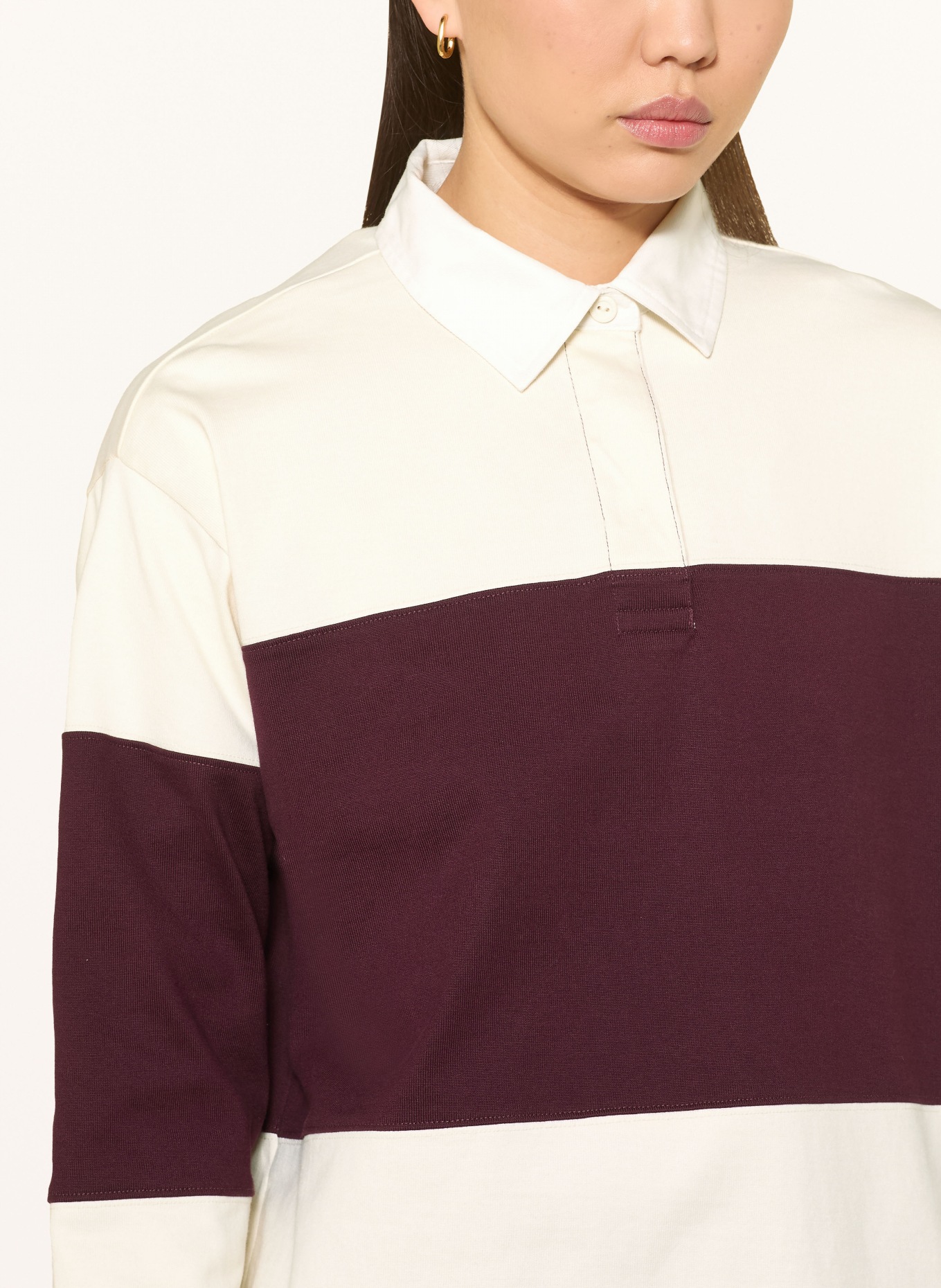 GANT Rugbyshirt: ECRU / DUNKELROT