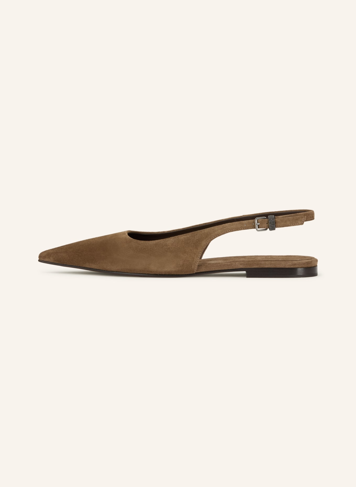 BRUNELLO CUCINELLI Baleriny typu slingback: SZAROBRĄZOWY