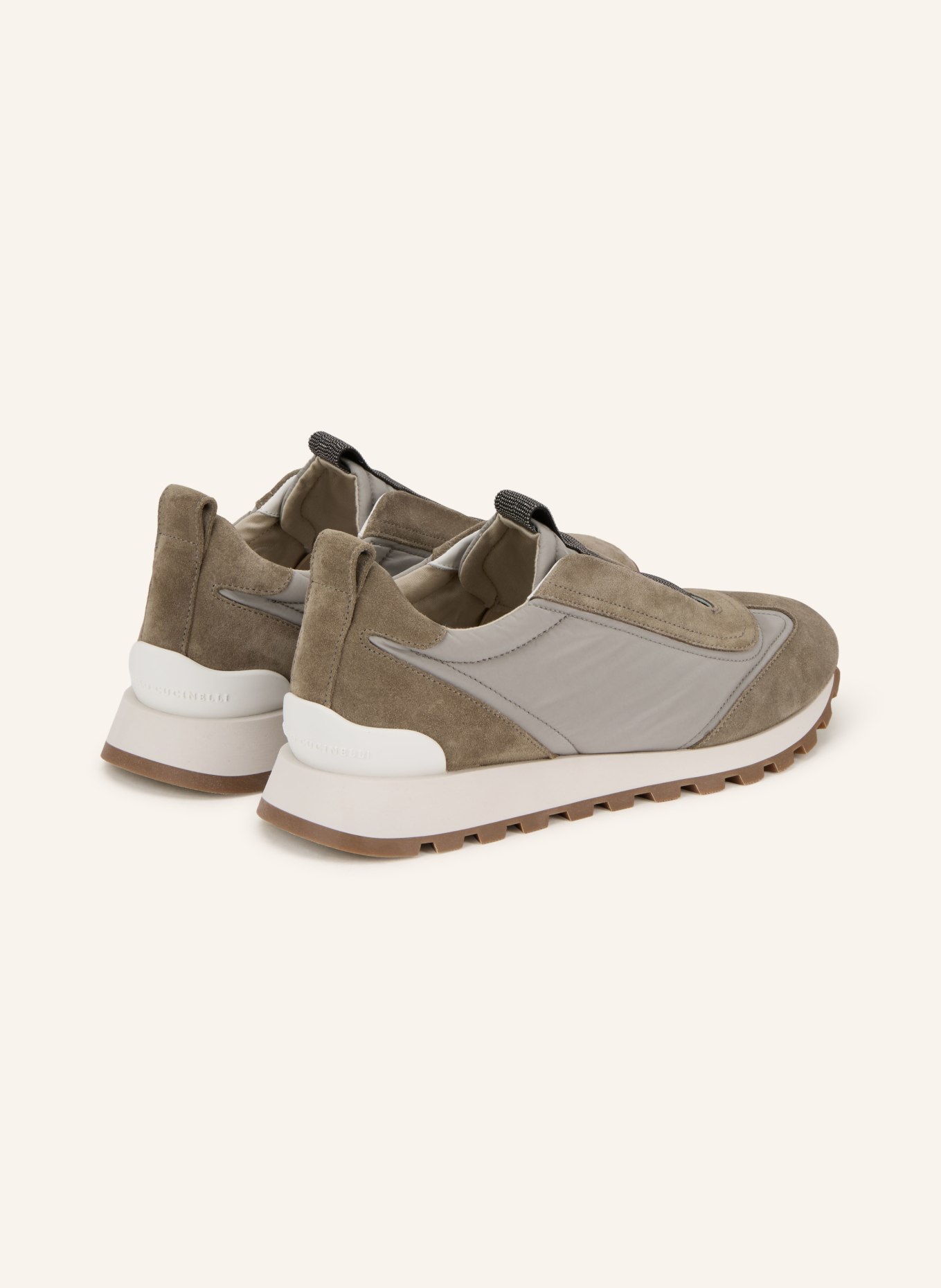 BRUNELLO CUCINELLI Slip-on-Sneaker mit Schmuckperlen: GRAU