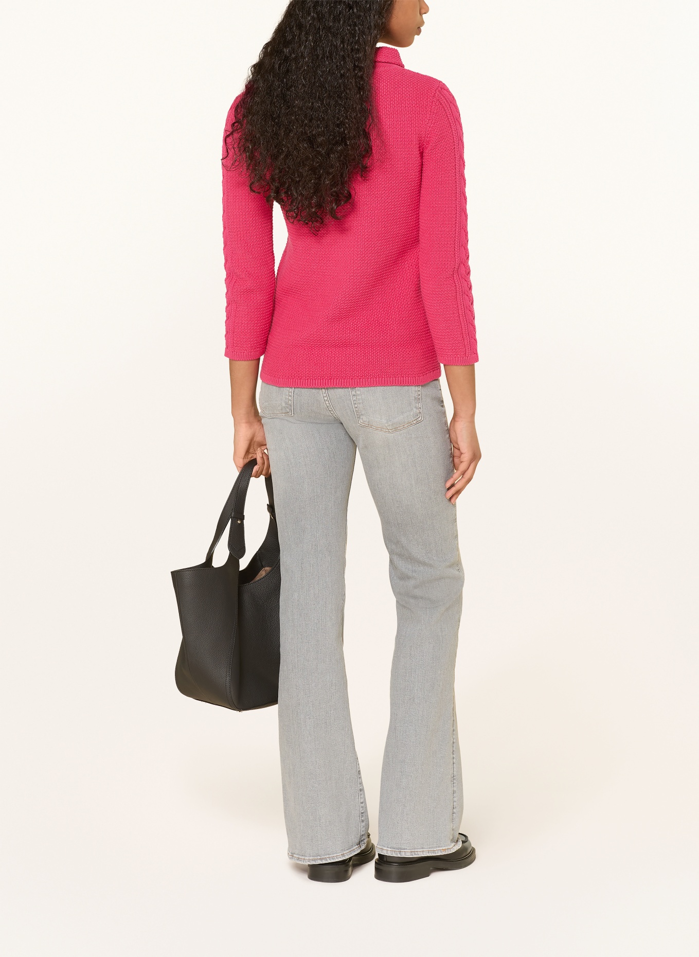 HOBBS CAMILLA turtleneck sweater with 3/4 sleeves: PINK