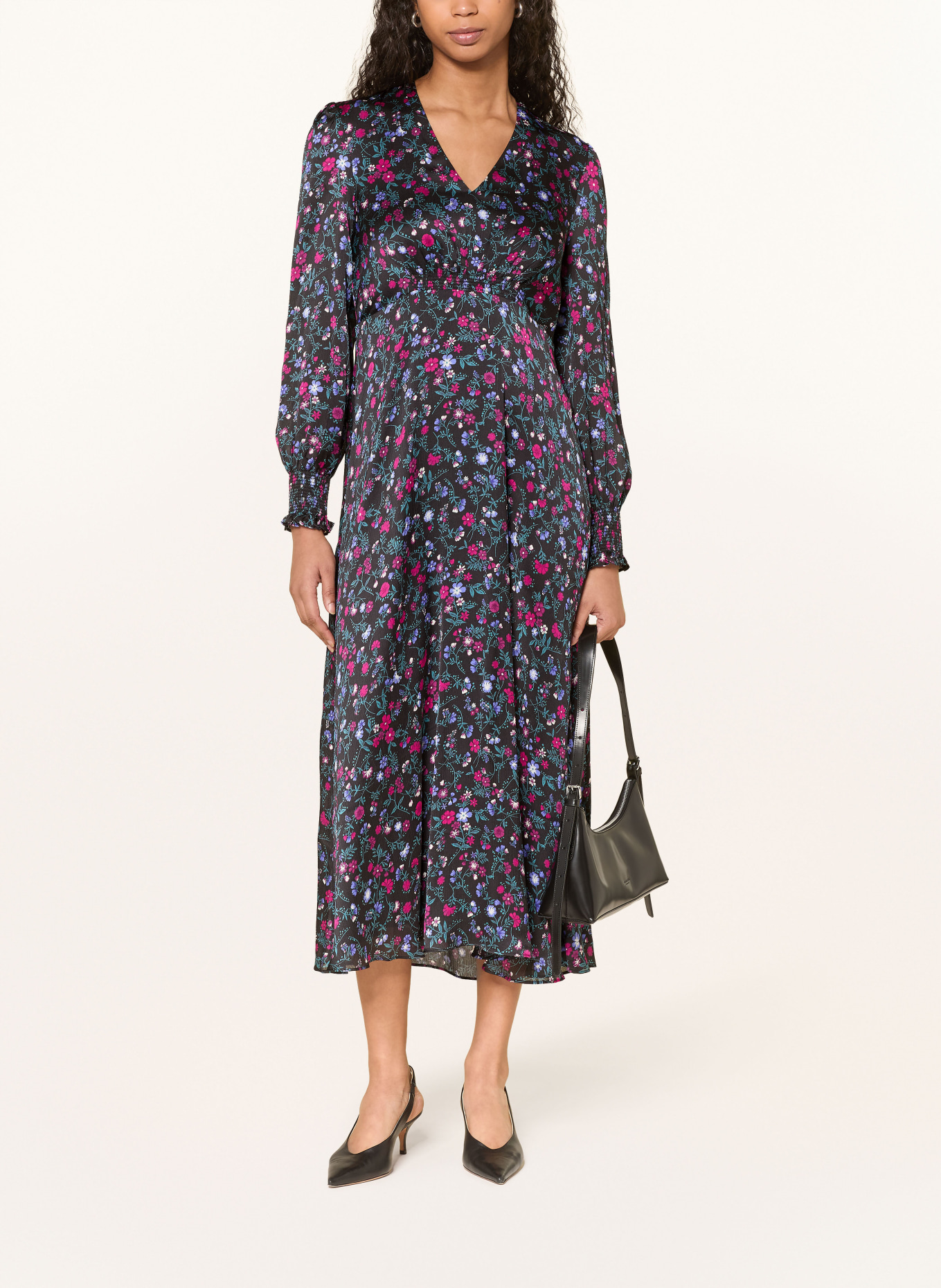 HOBBS Šaty ISABELLA: ČERNÁ / RŮŽOVÁ / PETROLEJOVÁ