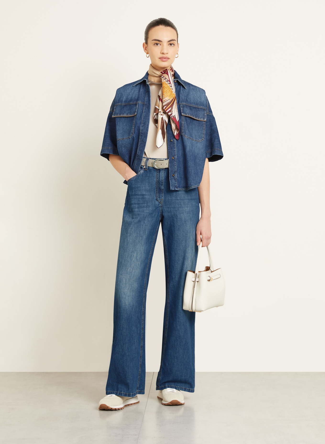 BRUNELLO CUCINELLI Wide-leg jeans: C9393 BLUE