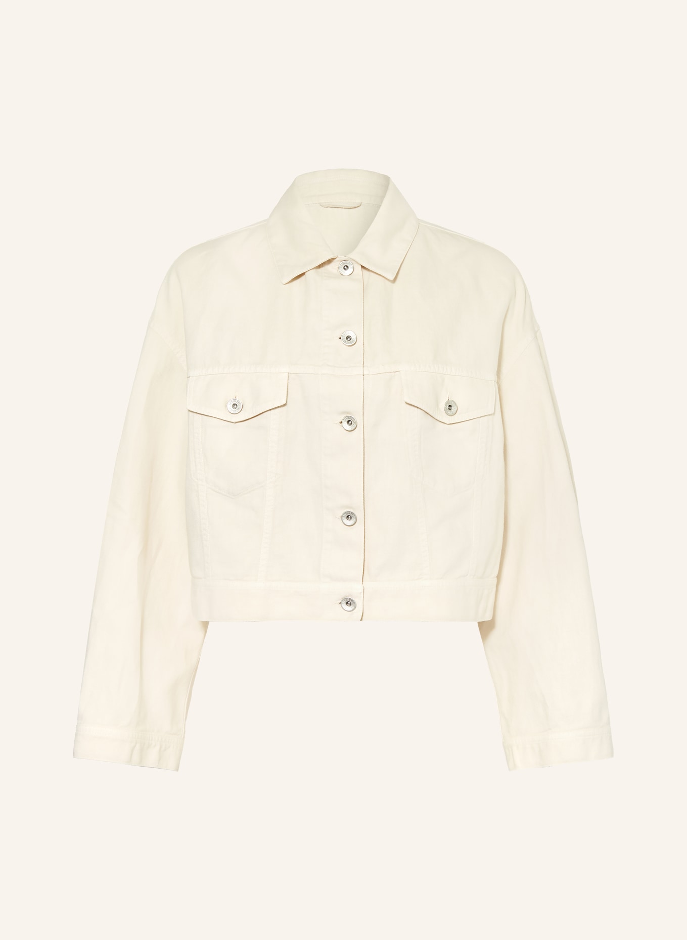 BRUNELLO CUCINELLI Jacke mit Leinen mit Schmucksteinen: CREME