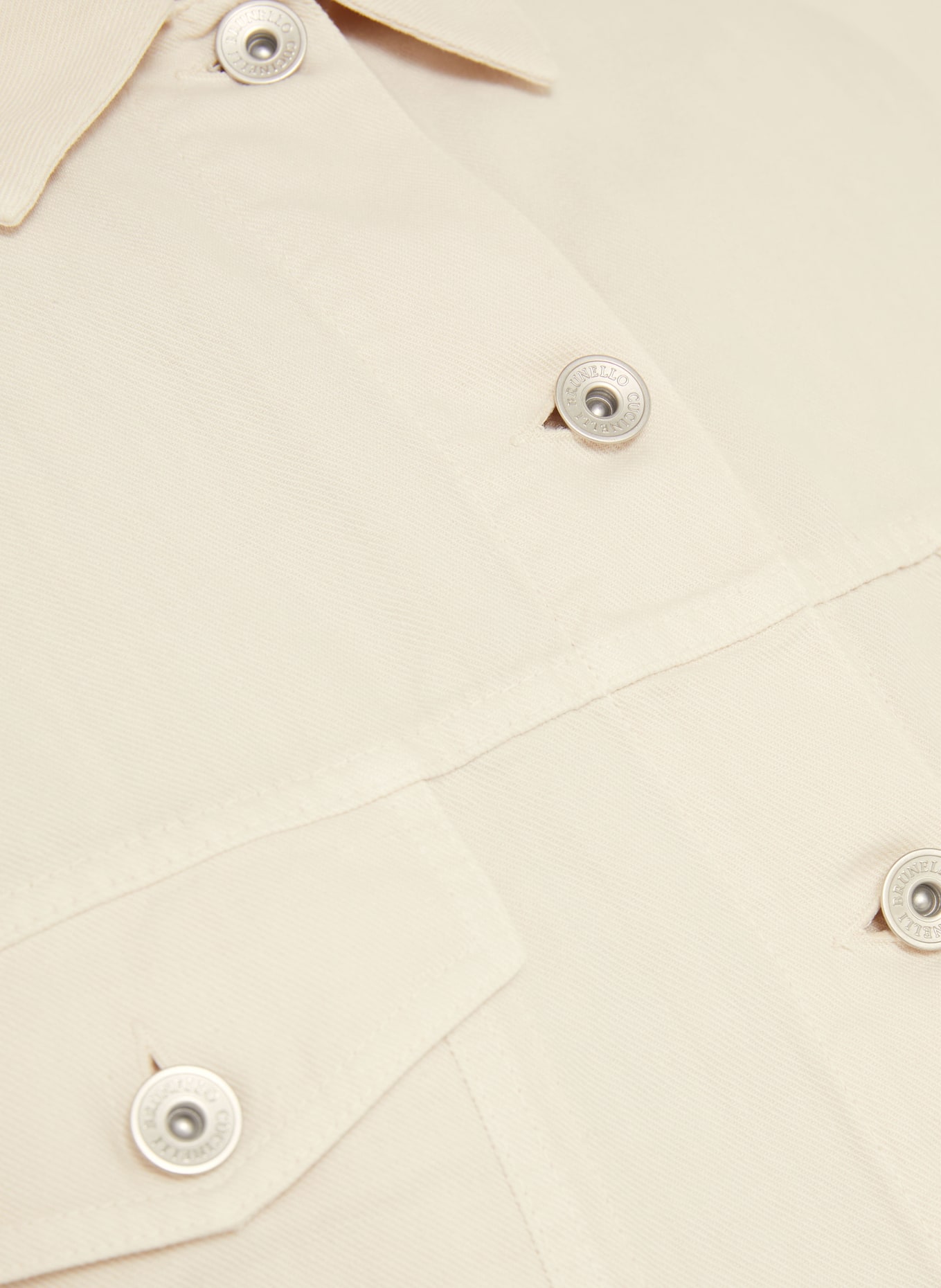 BRUNELLO CUCINELLI Jacke mit Leinen mit Schmucksteinen: CREME