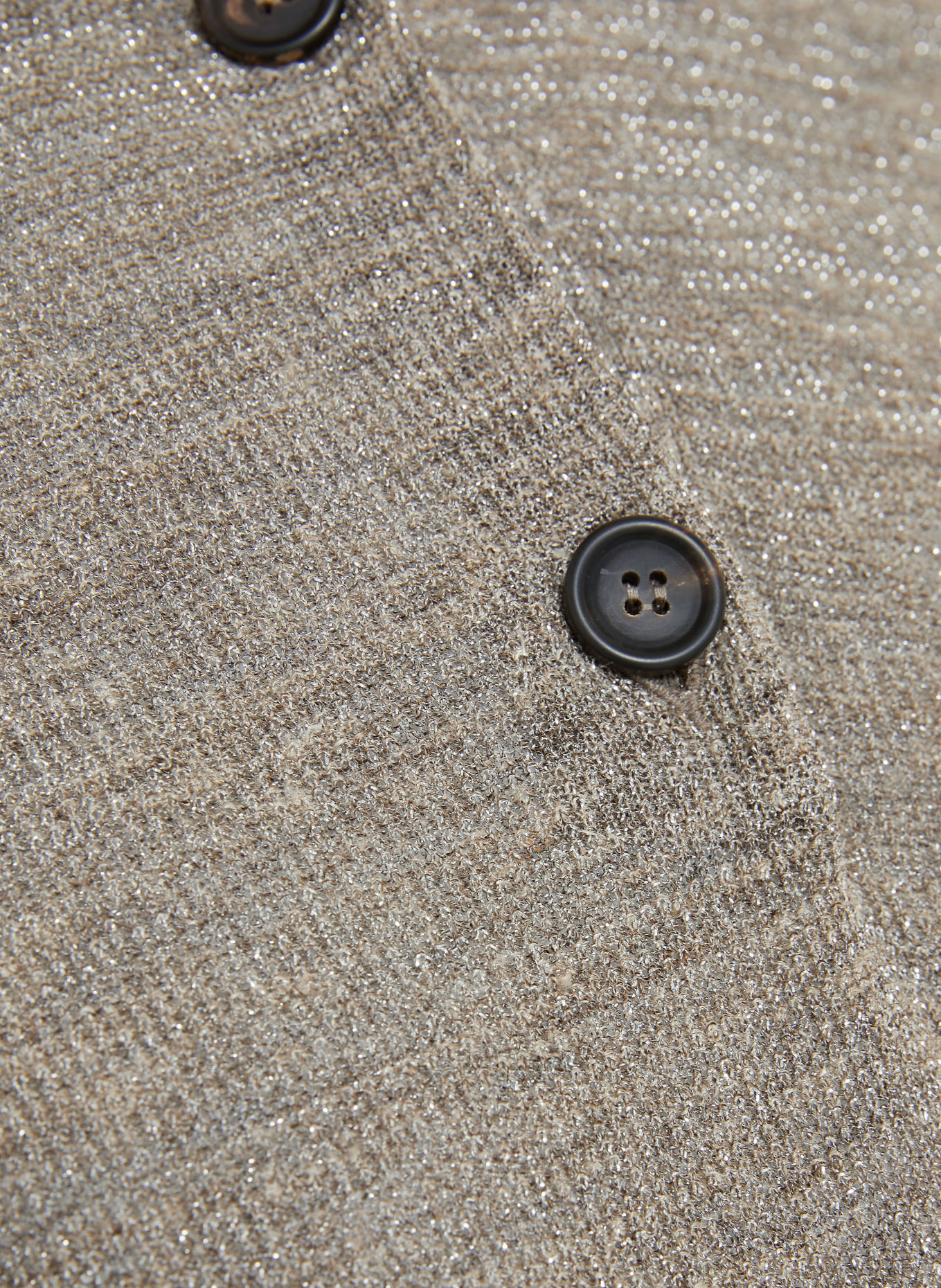 BRUNELLO CUCINELLI Strick-Poloshirt mit Leinen und Glitzergarn: TAUPE