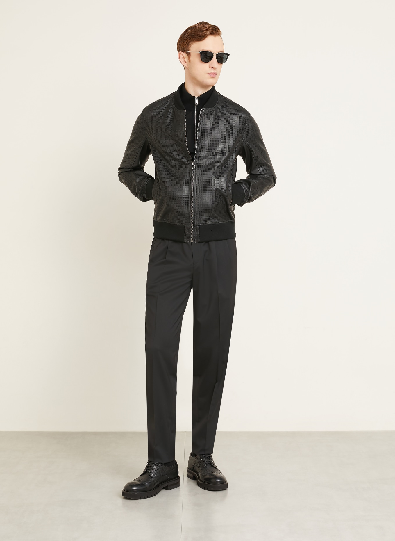 manzoni 24 Lederblouson: SCHWARZ