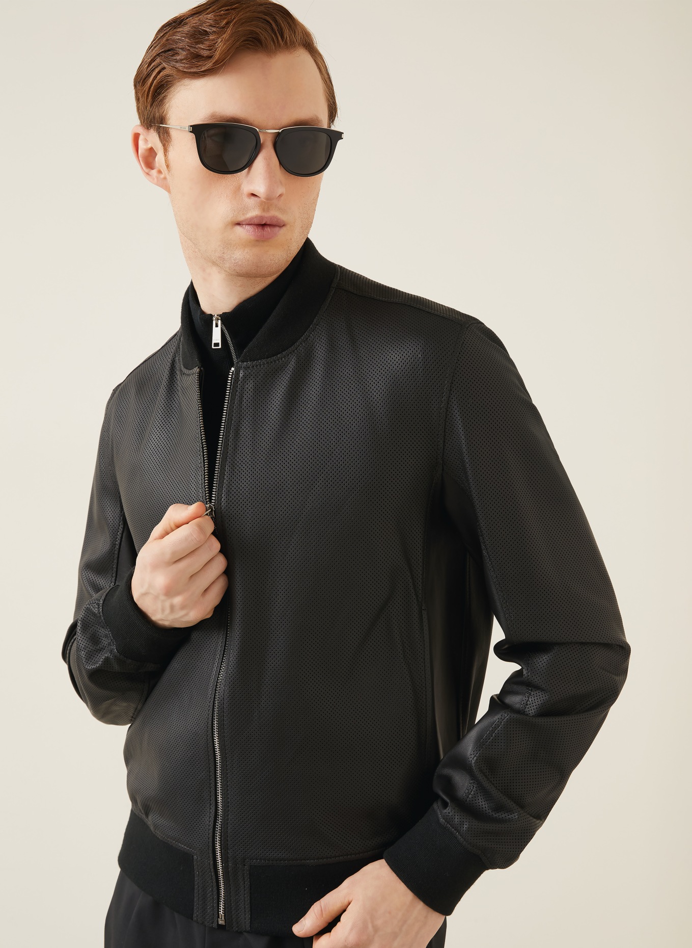 manzoni 24 Lederblouson: SCHWARZ
