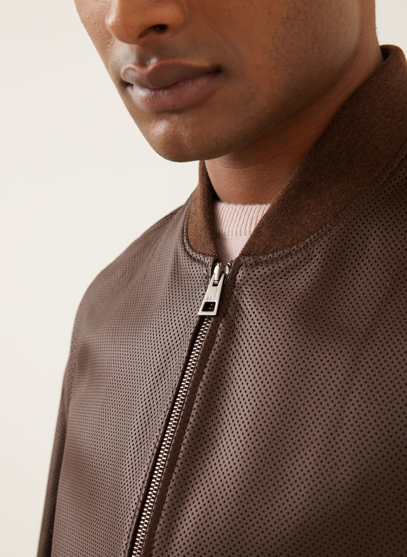 manzoni 24 leather jacket: DARK BROWN