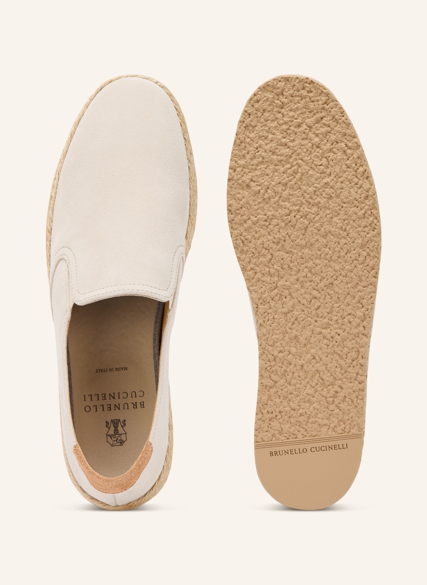 BRUNELLO CUCINELLI Espadrilles: CREME / HELLBRAUN