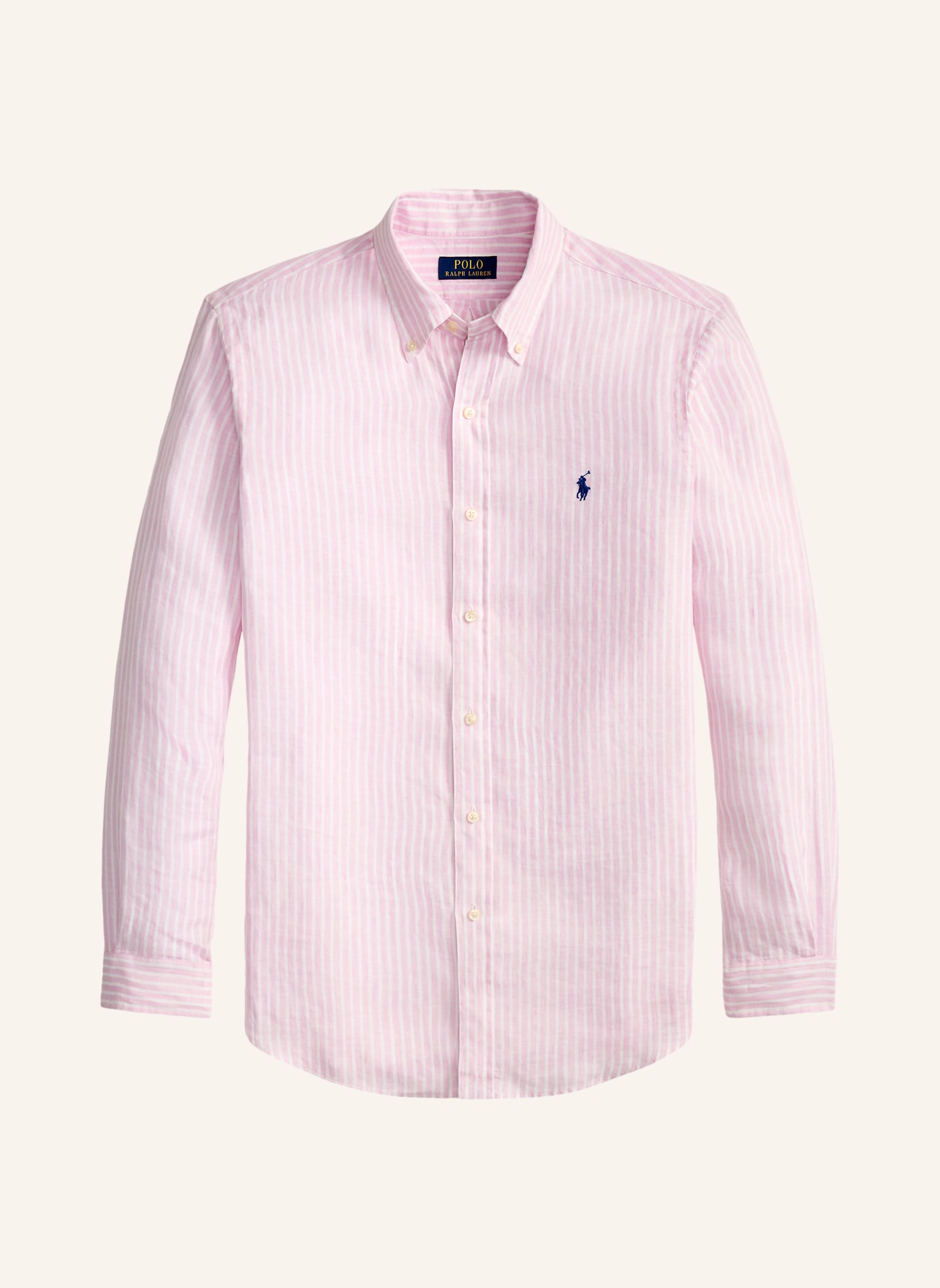 POLO RALPH LAUREN Leinenhemd Custom Fit: ROSA / WEISS