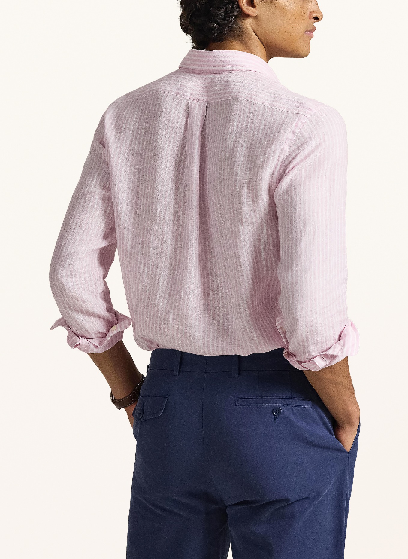 POLO RALPH LAUREN Leinenhemd Custom Fit: ROSA / WEISS