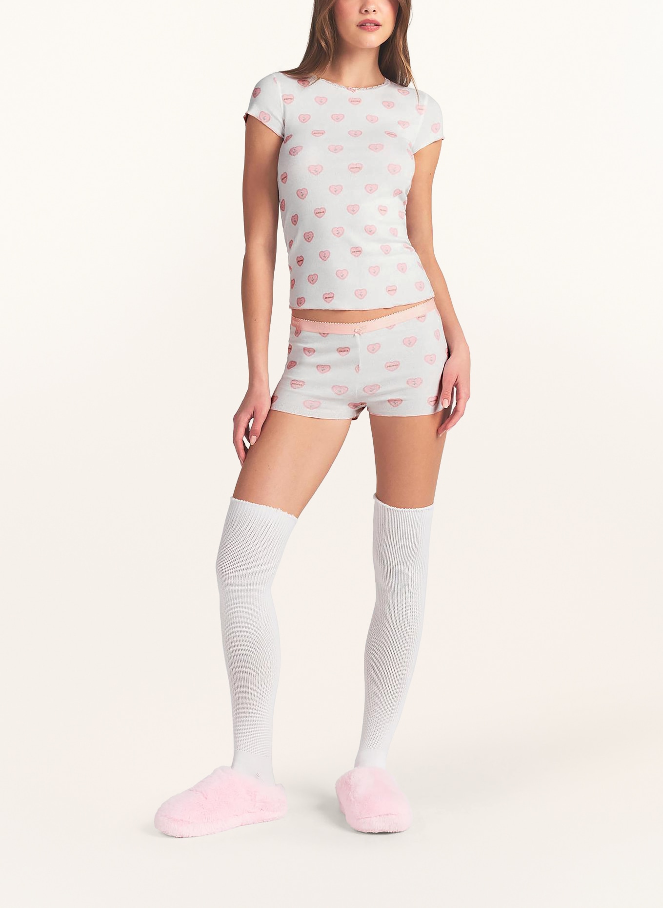 SKIMS Lounge set LOGO POINTELLE: SNOW LACE HEARTS