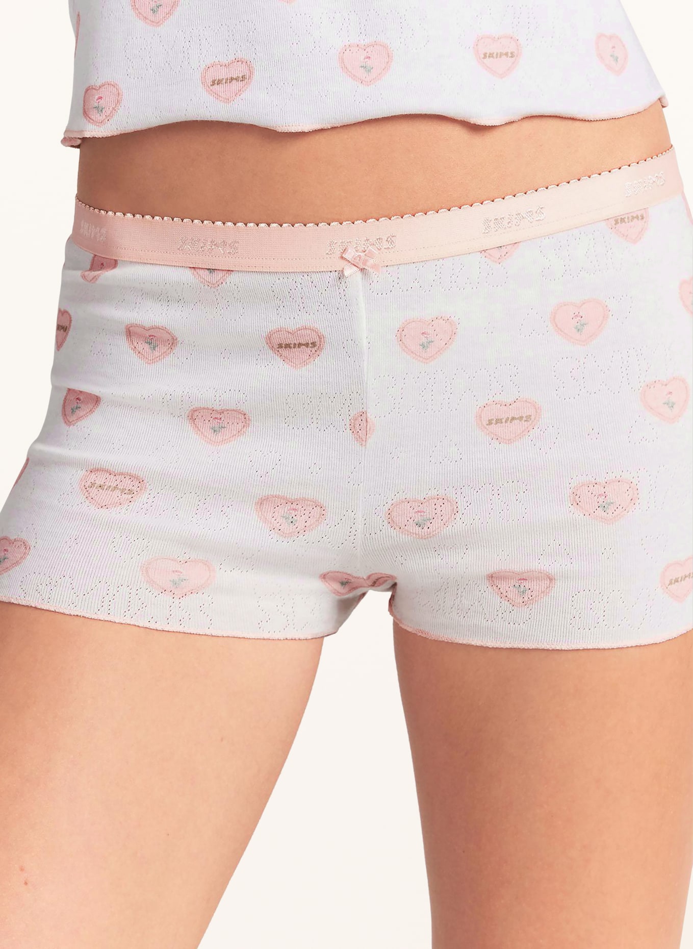 SKIMS Lounge set LOGO POINTELLE: SNOW LACE HEARTS