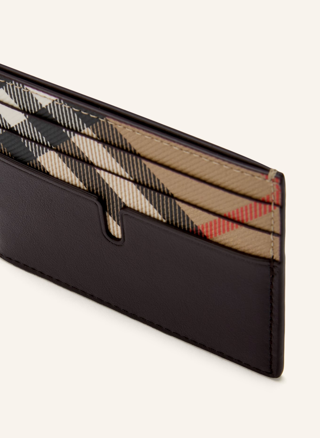 BURBERRY Kartenetui: BEIGE / DUNKELBRAUN / ECRU