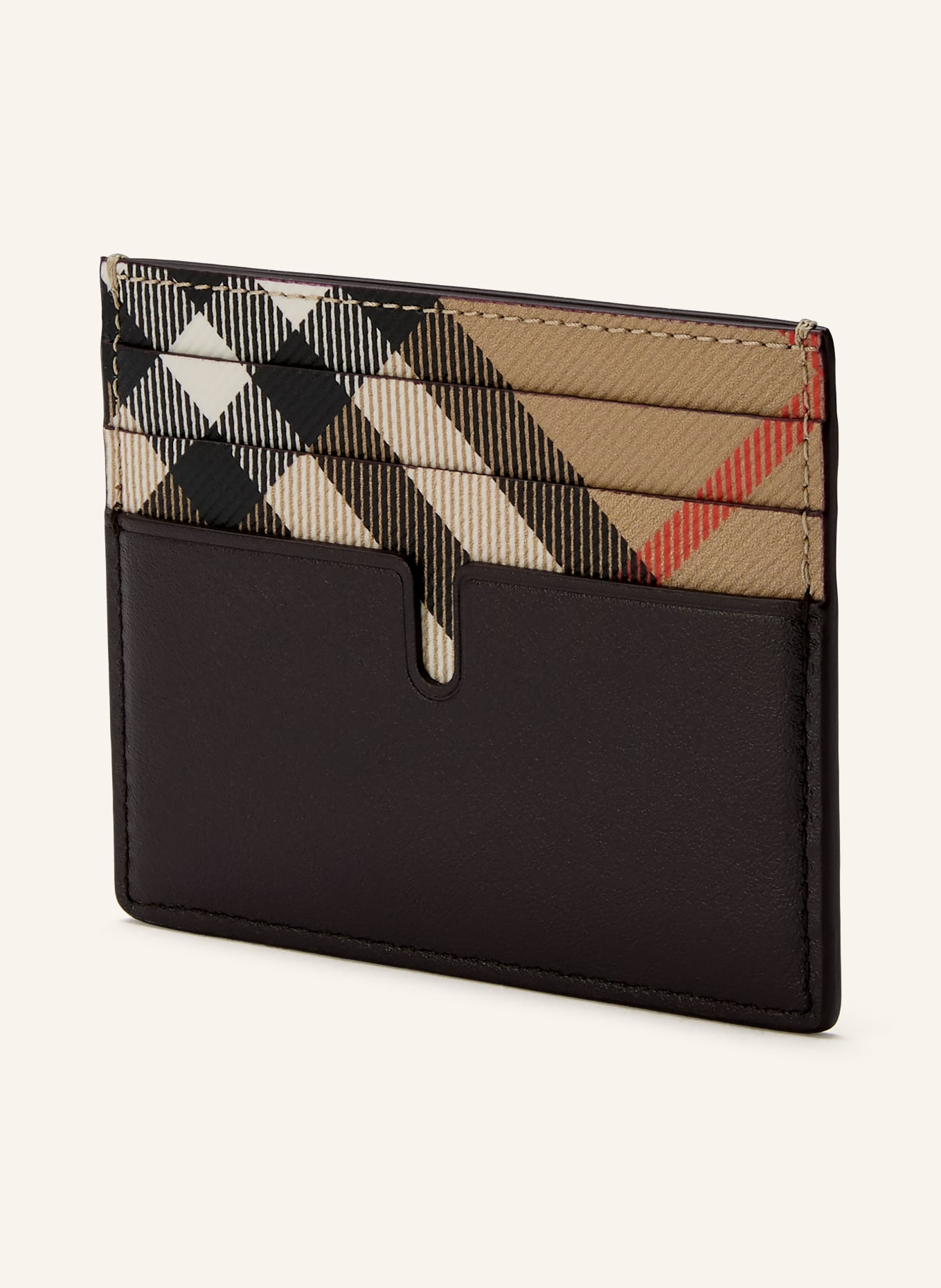 BURBERRY Kartenetui: BEIGE / DUNKELBRAUN / ECRU