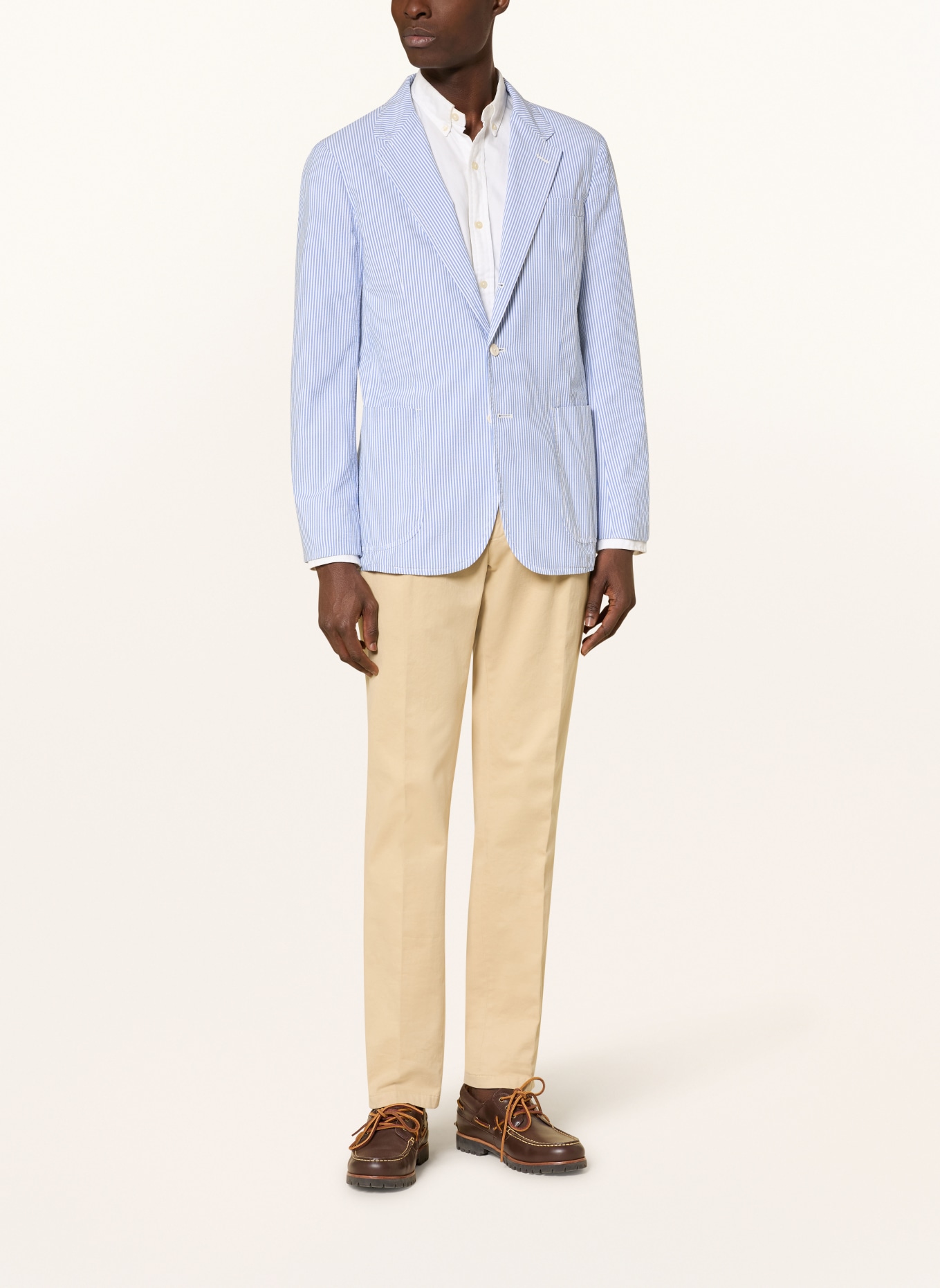 POLO RALPH LAUREN Modern Fit-jasje: LICHTBLAUW / WIT