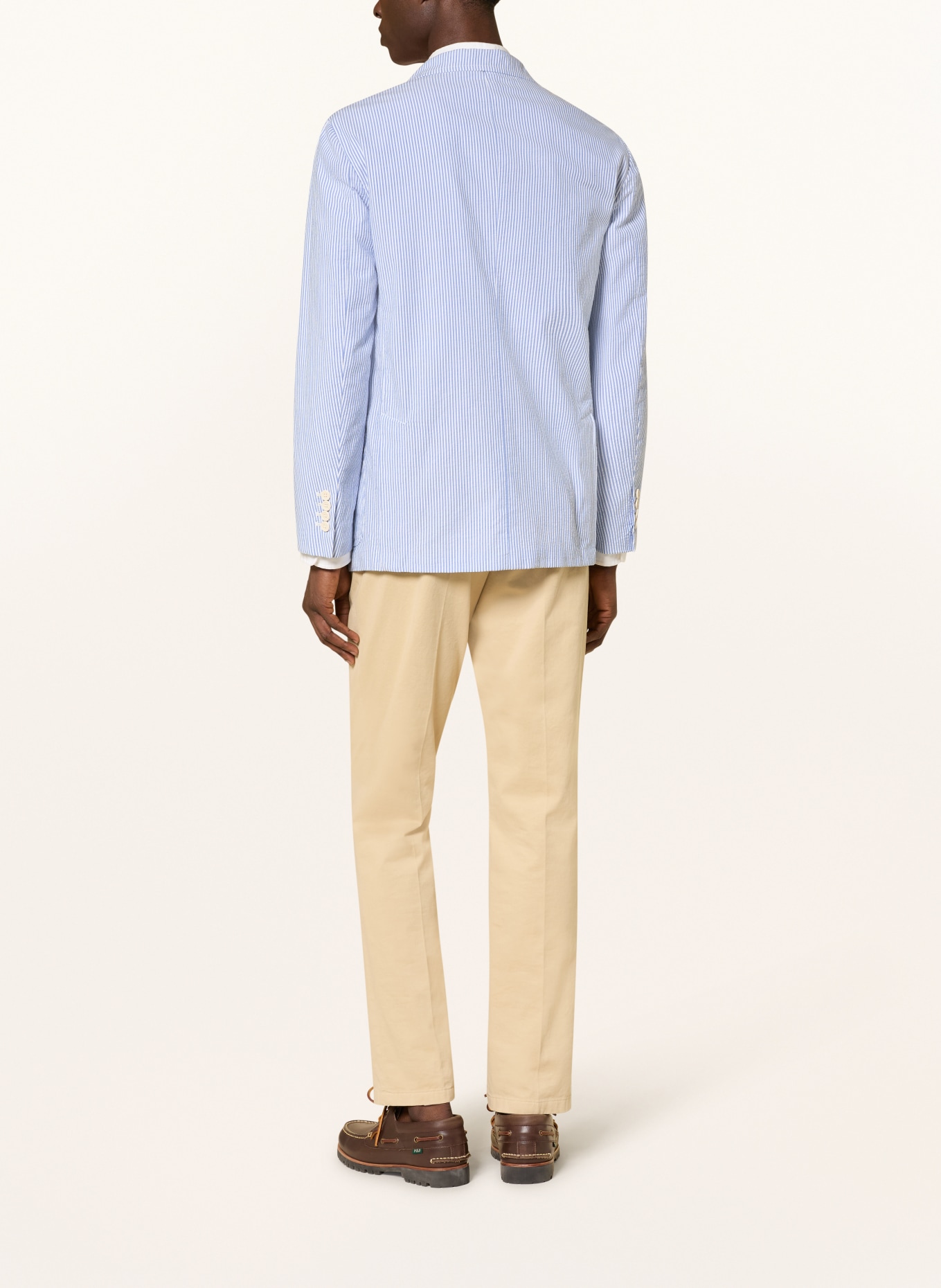 POLO RALPH LAUREN Modern Fit-jasje: LICHTBLAUW / WIT