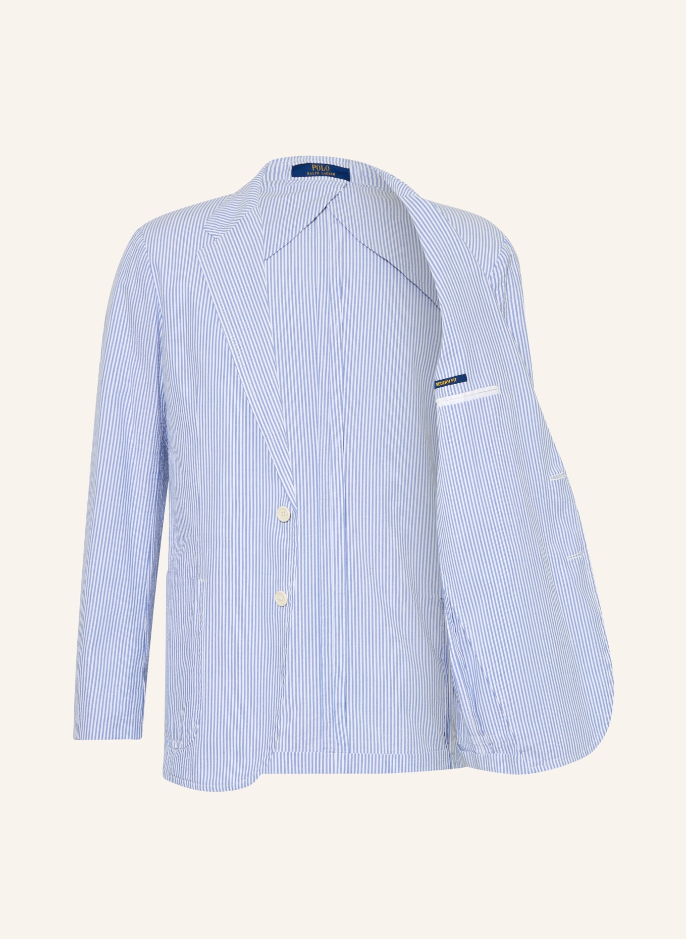 POLO RALPH LAUREN Modern Fit-jasje: LICHTBLAUW / WIT