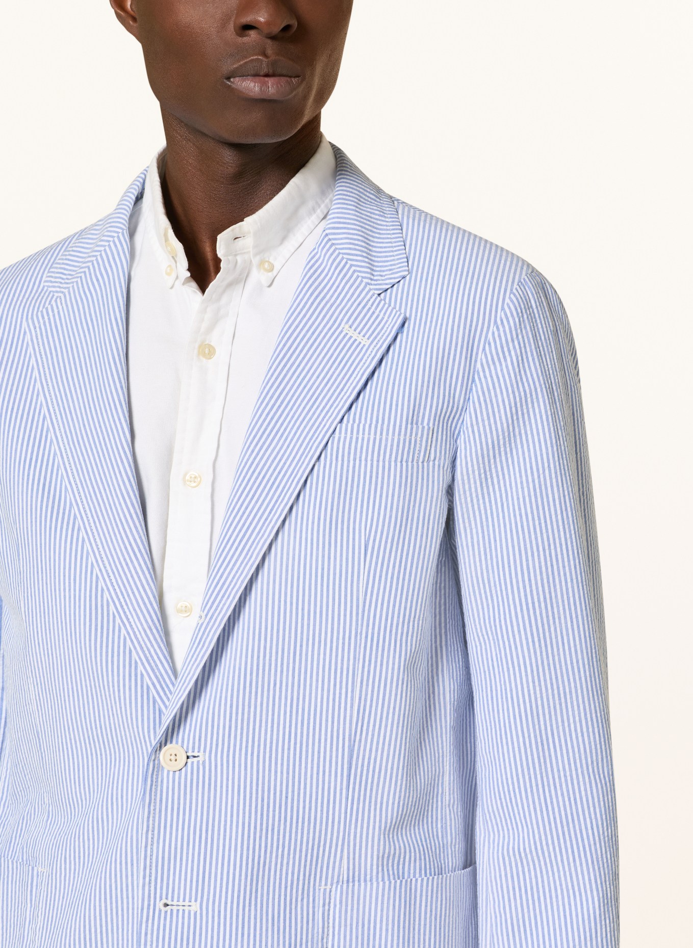 POLO RALPH LAUREN Modern Fit-jasje: LICHTBLAUW / WIT