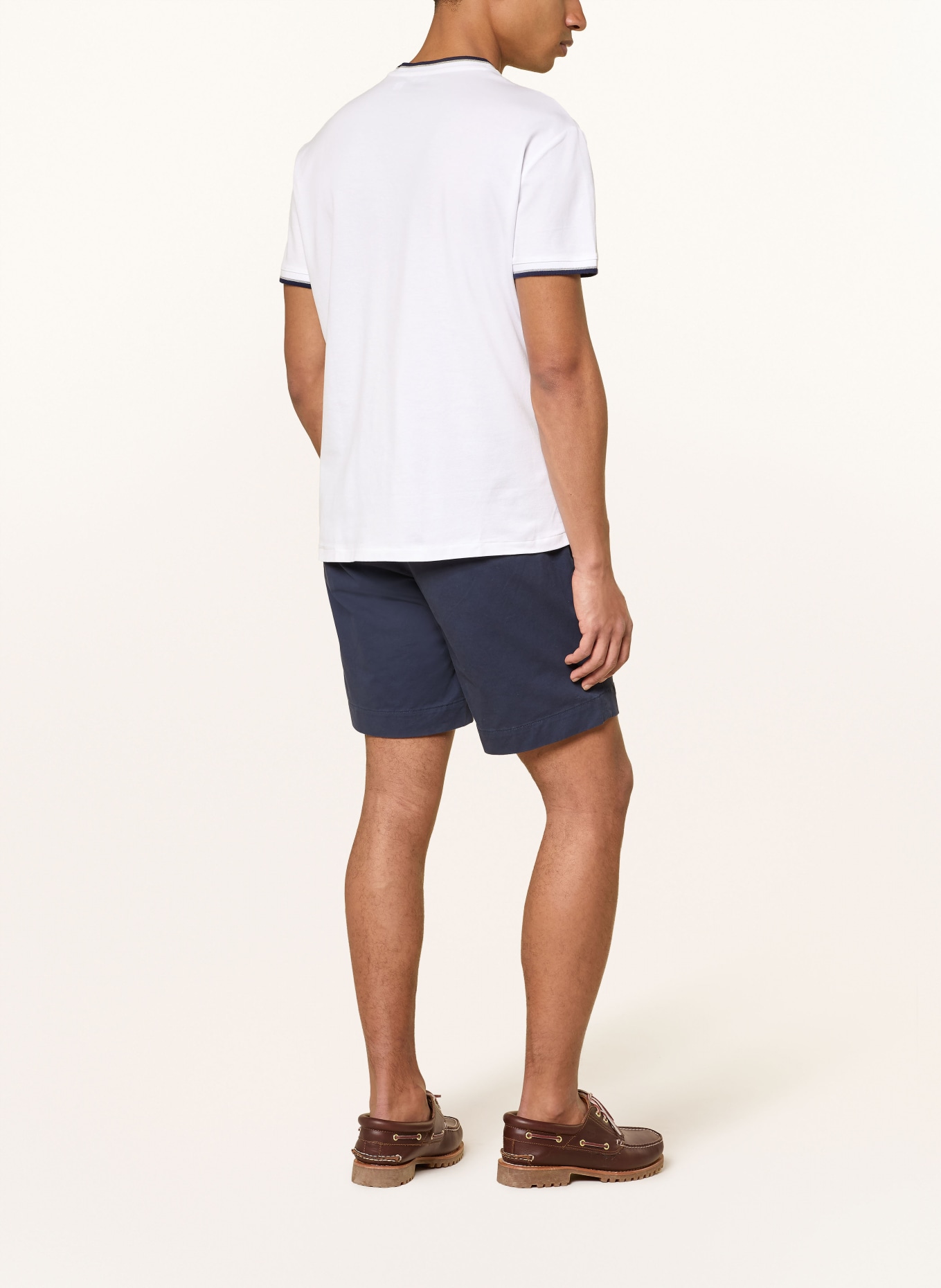 POLO RALPH LAUREN tričko: BÍLÁ / ŠEDÁ / TMAVĚ MODRÁ