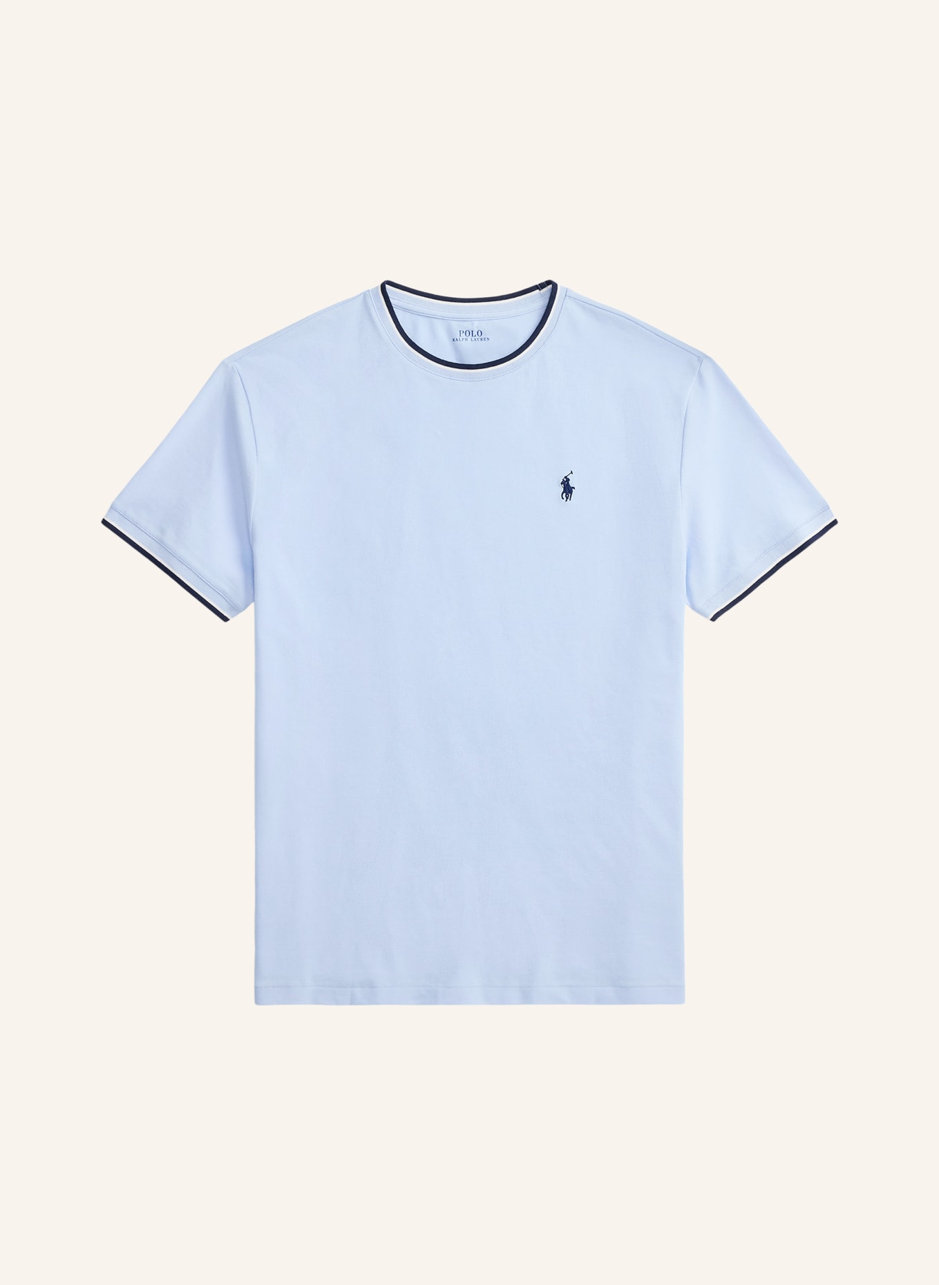 POLO RALPH LAUREN T-Shirt: HELLBLAU / DUNKELBLAU / WEISS