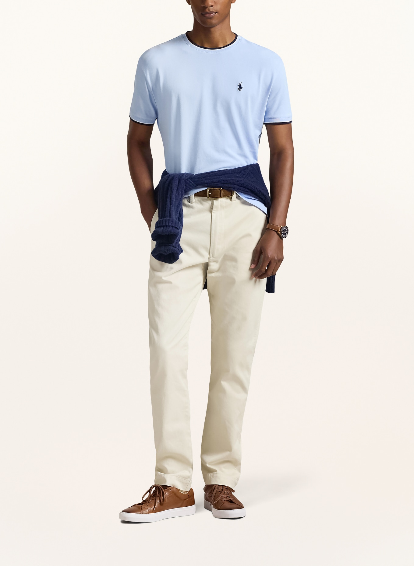 POLO RALPH LAUREN T-Shirt: HELLBLAU / DUNKELBLAU / WEISS