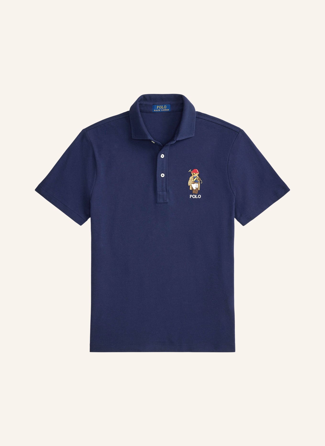 POLO RALPH LAUREN Piqué polokošile: TMAVĚ MODRÁ / HNĚDÁ / TMAVĚ ČERVENÁ
